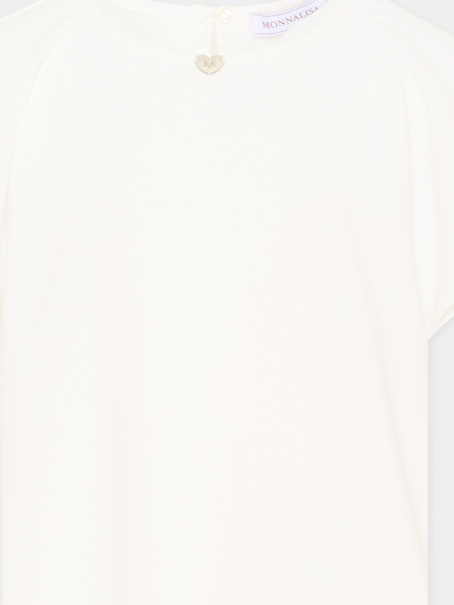 Top bianco per bambina con maniche alette,Monnalisa,17G303 - 7113 - 0001