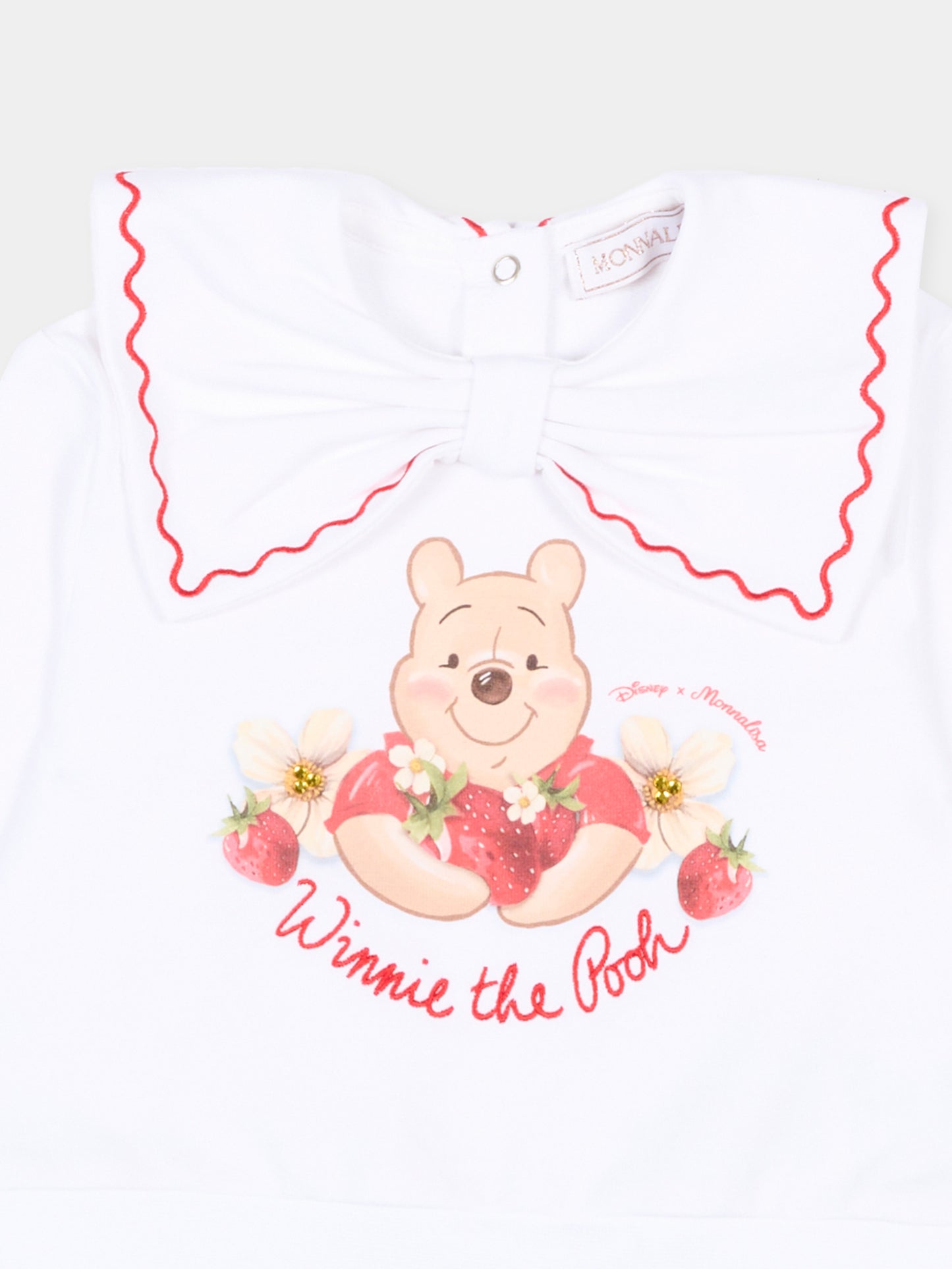 Felpa bianca per neonata con Winnie the Pooh,Monnalisa,39G614 - 7007 - 0099