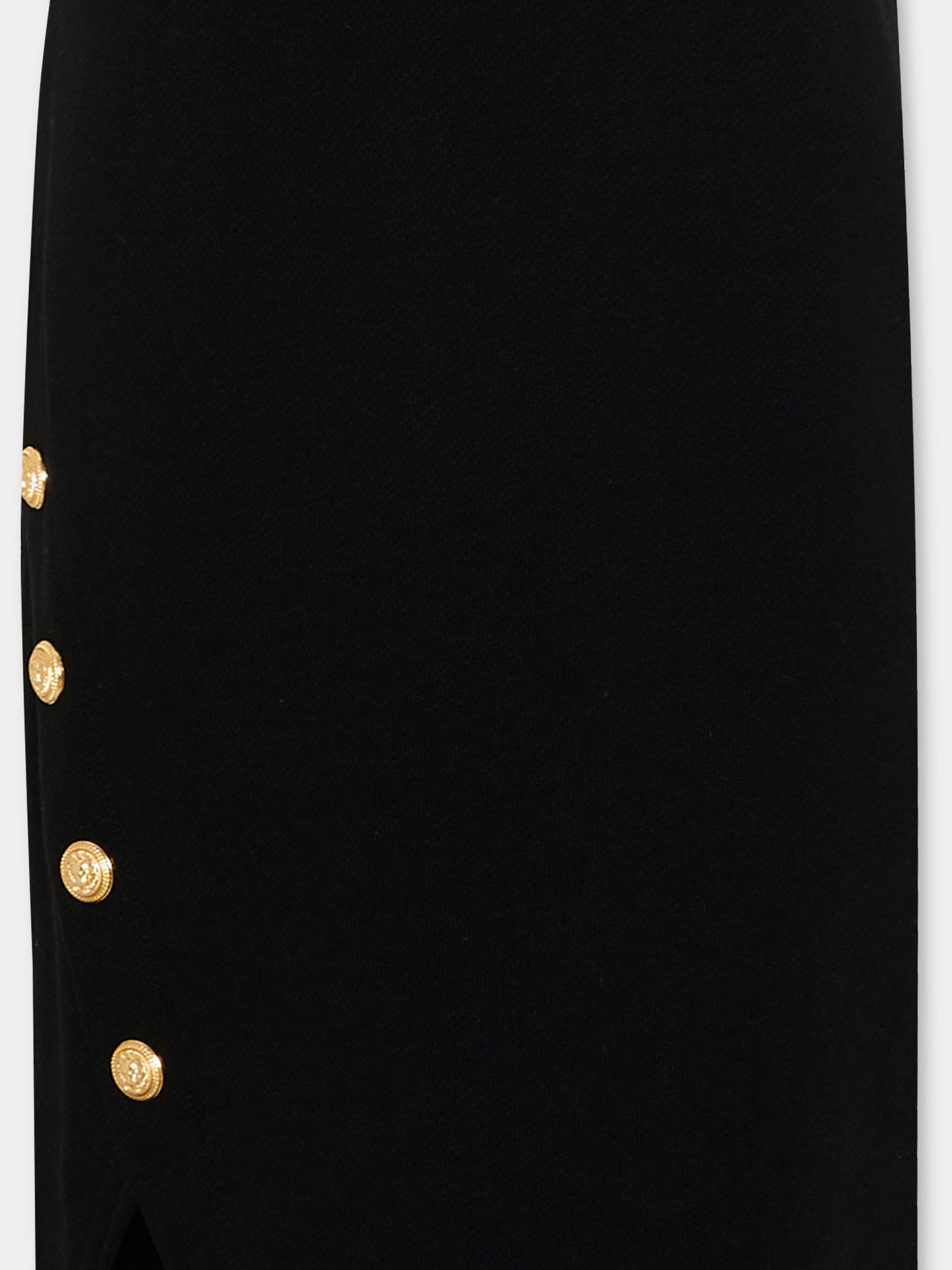 Gonna nera per bambina con bottoni oro,Balmain Kids,BY7B14 Z3183 930OR