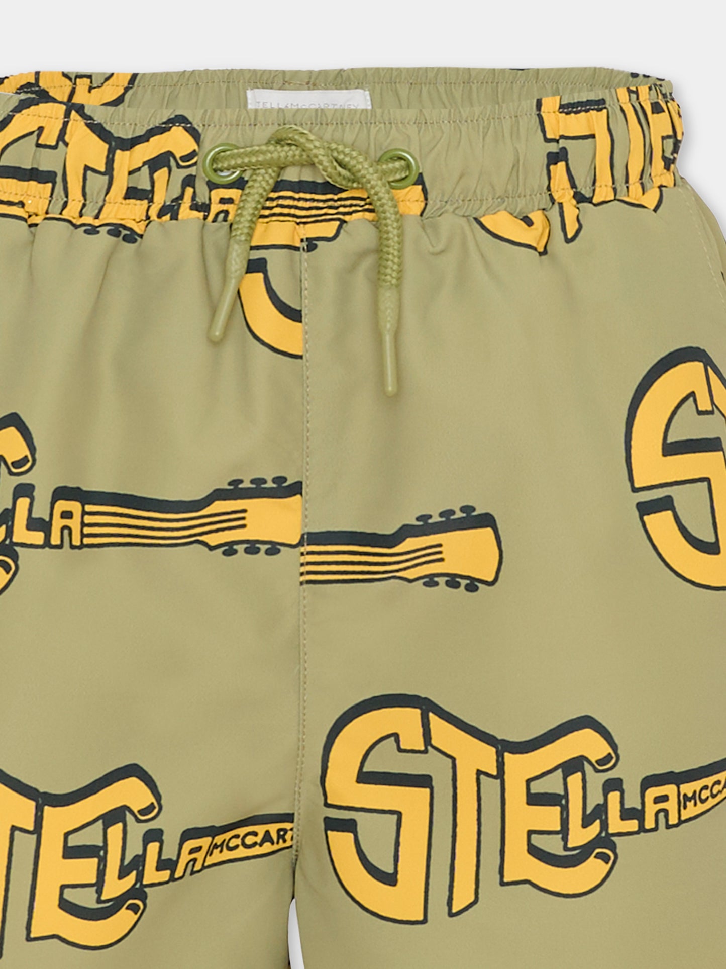 Boxer mare verde per bambino con chitarra,Stella Mccartney Kids,TYCP59-Z3527 663MC