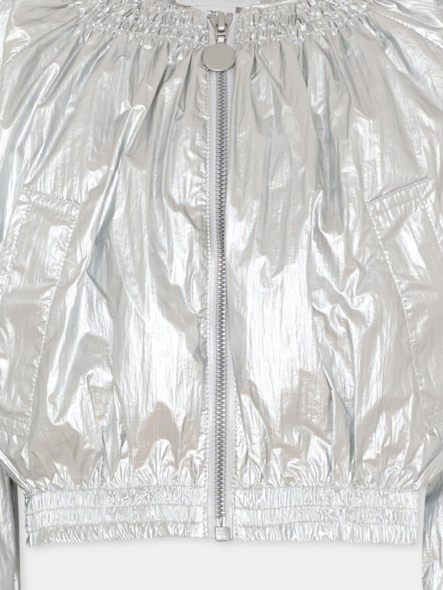 Giubbotto crop argento per bambina,Stella Mccartney Kids,TY2A77-Z0152 925