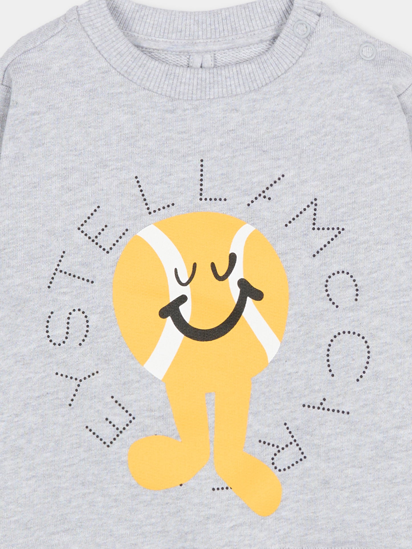 Felpa grigia per neonato con stampa palla da tennis,Stella Mccartney Kids,TY4580-Z0499 807