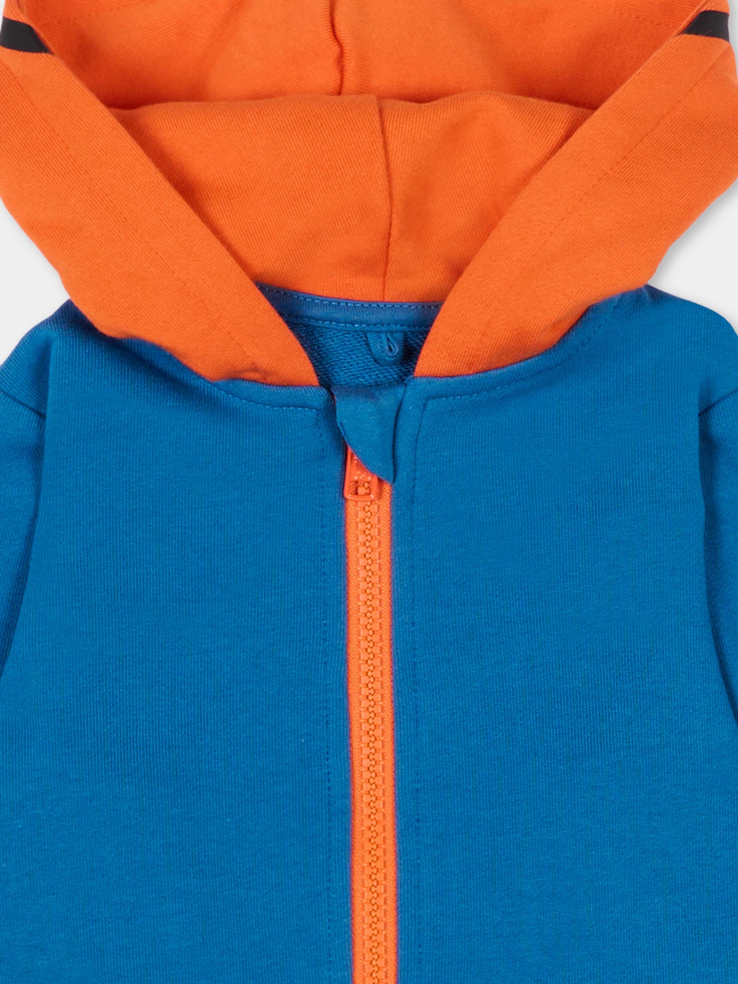 Felpa blu per neonato con cappuccio basket,Stella Mccartney Kids,TY4590-Z3409 61D