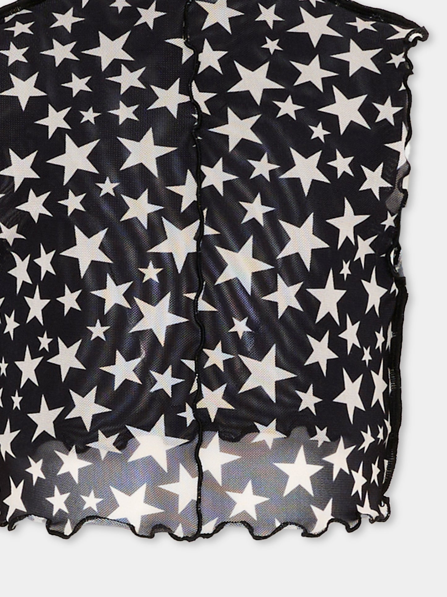 Top nero per bambina con stelle,Stella Mccartney Kids,TY8C52-Z3483 930AV