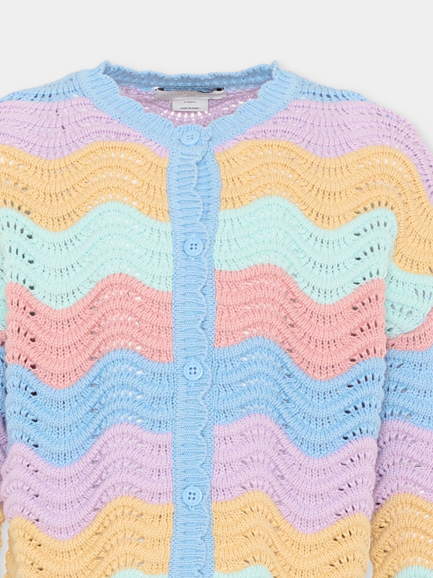 Cardigan multicolor per bambina a onde,Stella Mccartney Kids,TY9B10-Z2922 999