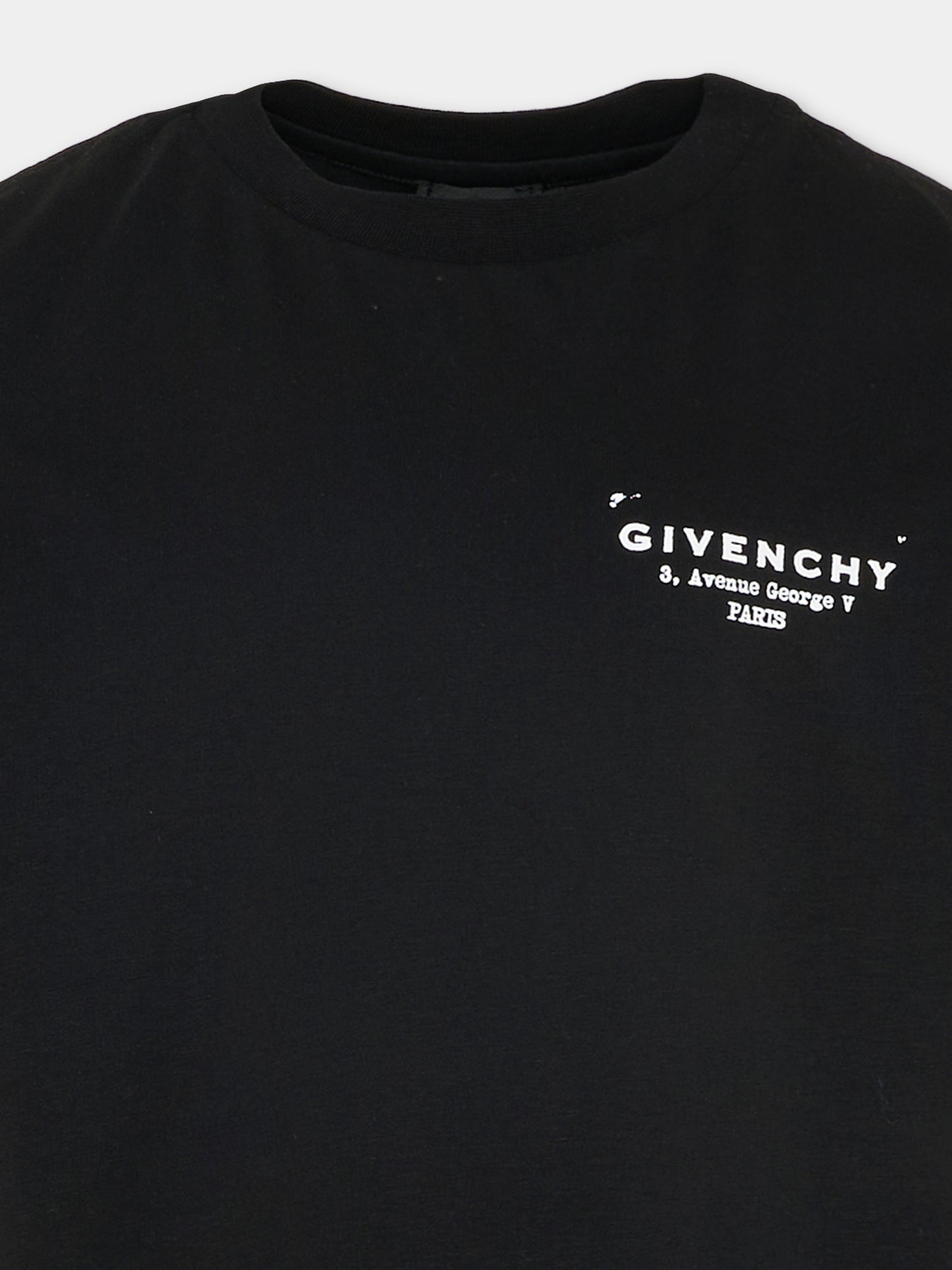 T-shirt nera per bambini con logo,Givenchy Kids,H31075 09B