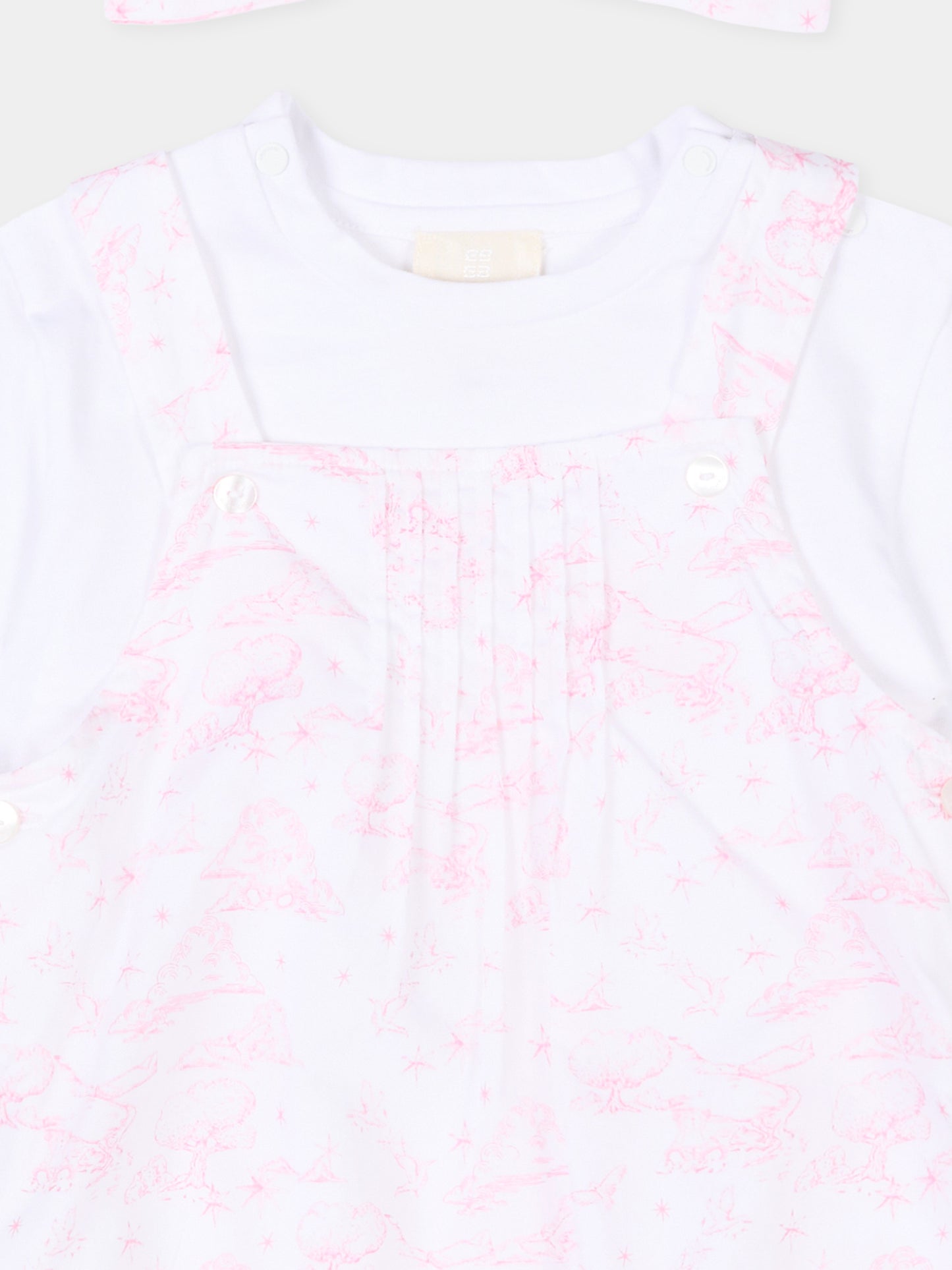 Salopette multicolor per neonata con fascia,Givenchy Kids,H31267 N54