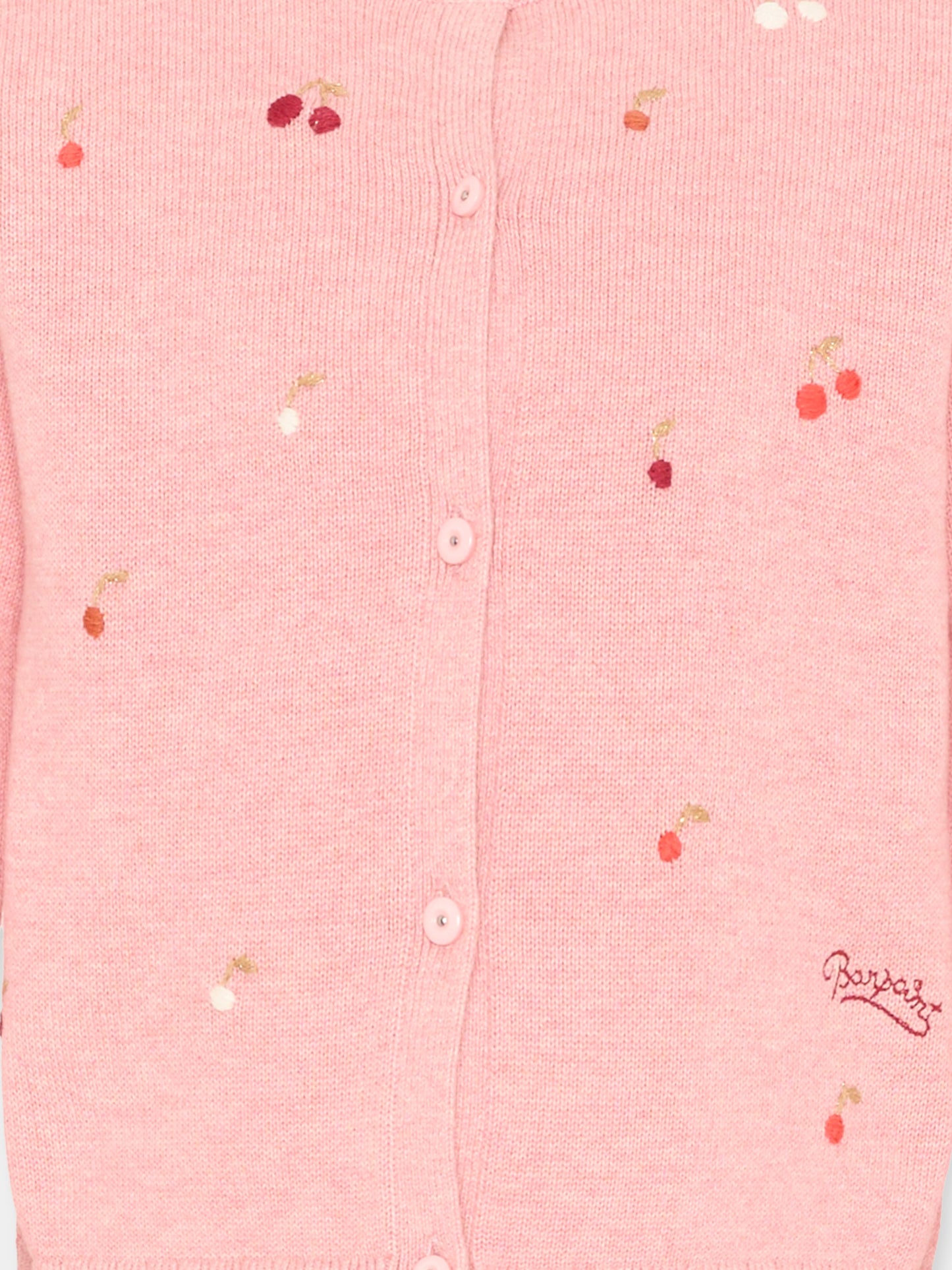 Cardigan rosa per bambina con ciliegie,Bonpoint,S06GCAK00019 124A