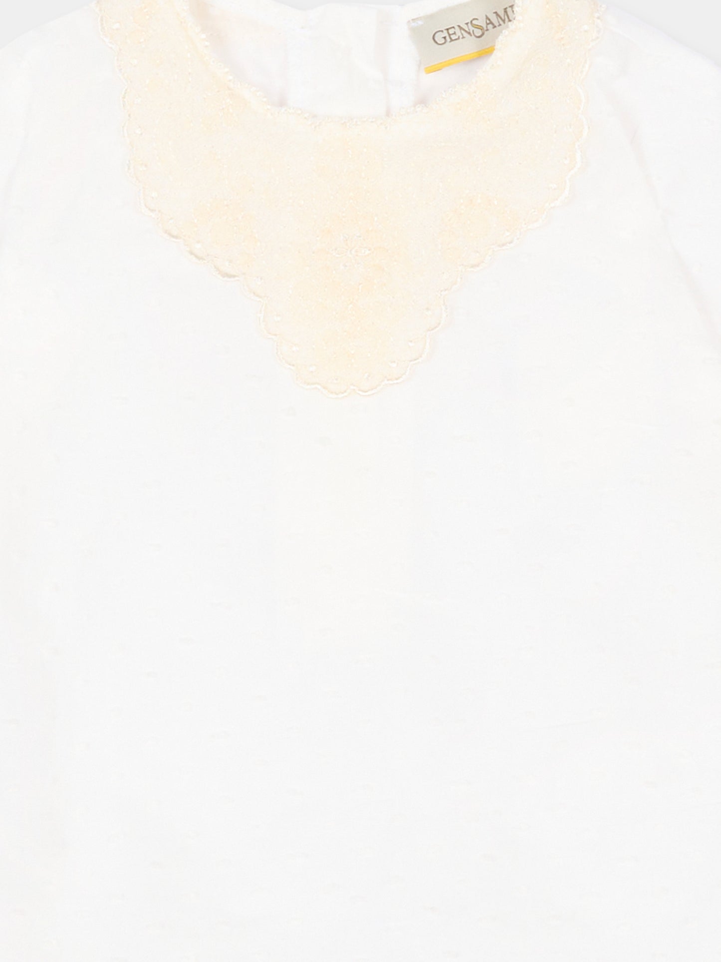 Body avorio in plumetis per neonati,Gensami,BODY-PLUM-CO OFF WHITE