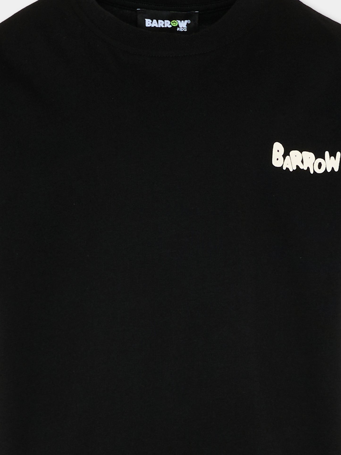 T-Shirt nera per bambini con smile,Barrow,S6BKJUTH008 110