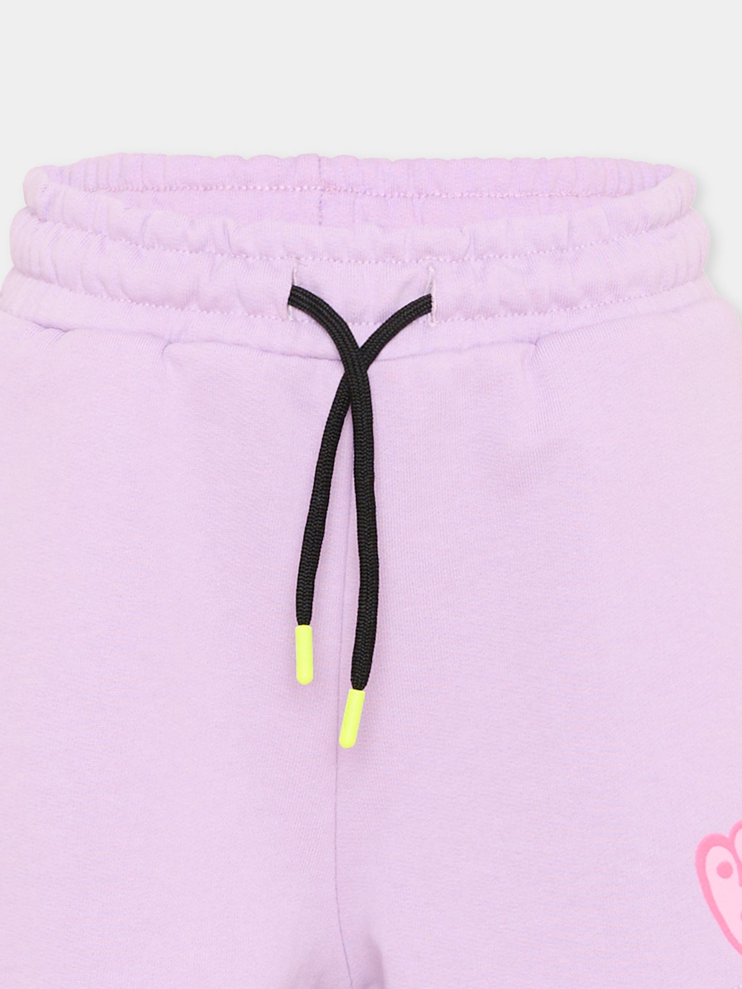 Shorts sportivi lilla per bambina con logo,Barrow,S6BKJGSH185 071