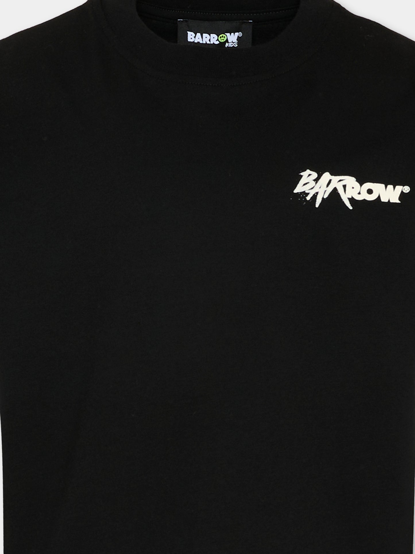 T-Shirt nera per bambino con stampa logo,Barrow,S6BKJUTH062 110