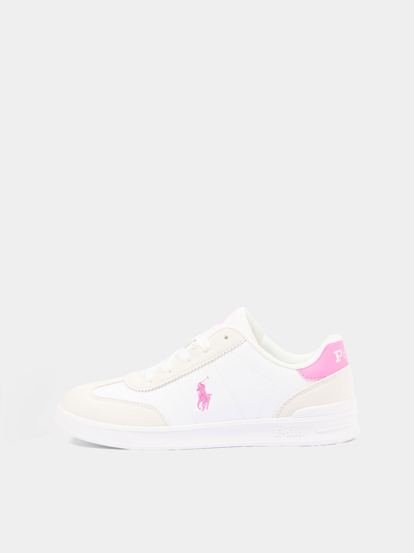 Sneakers bianche per bambina con Polo Pony,Ralph Lauren Kids,RL04998101