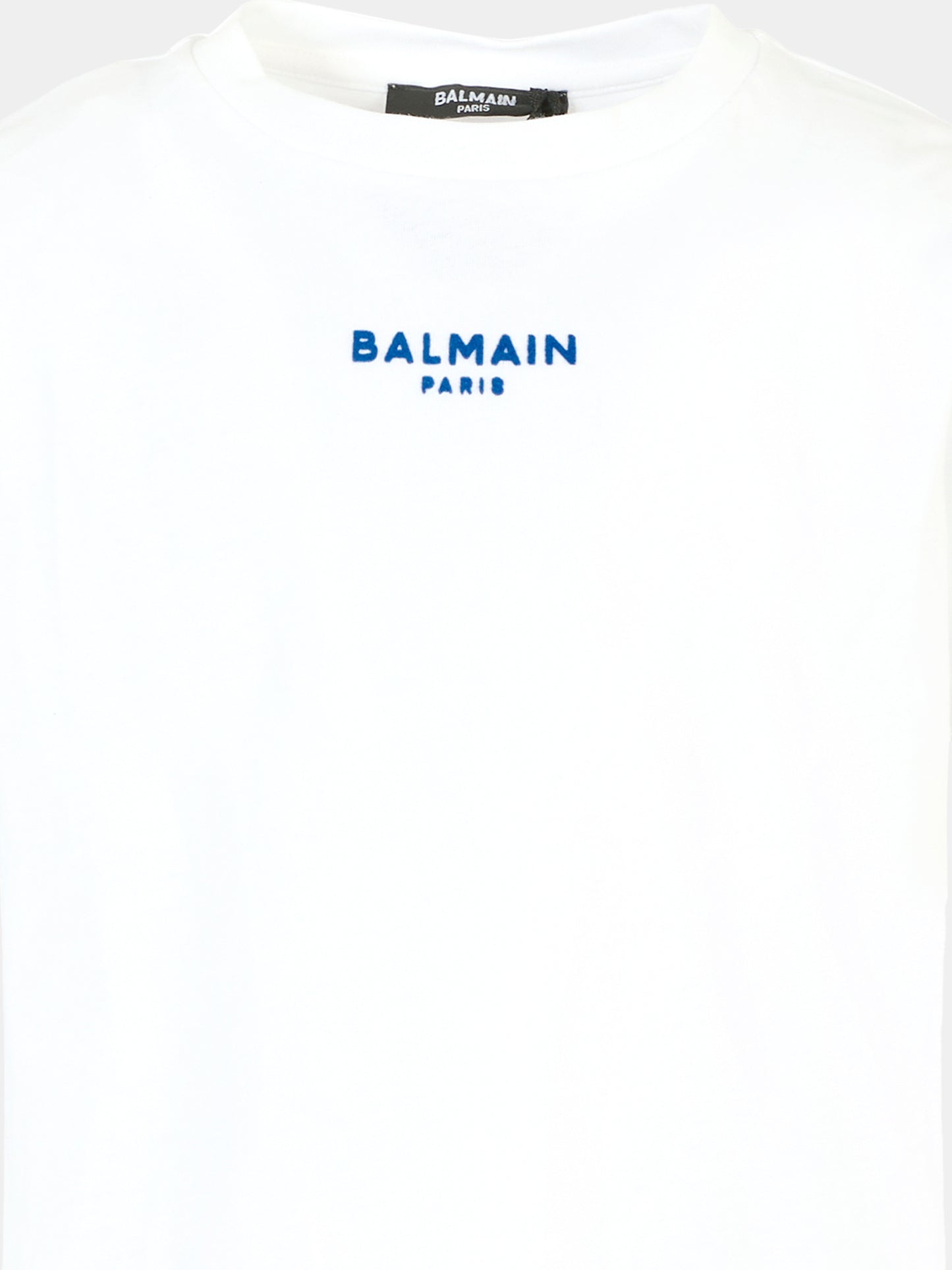 T-shirt bianca per bambini con logo,Balmain Kids,BT8P11 Z0116 100BL