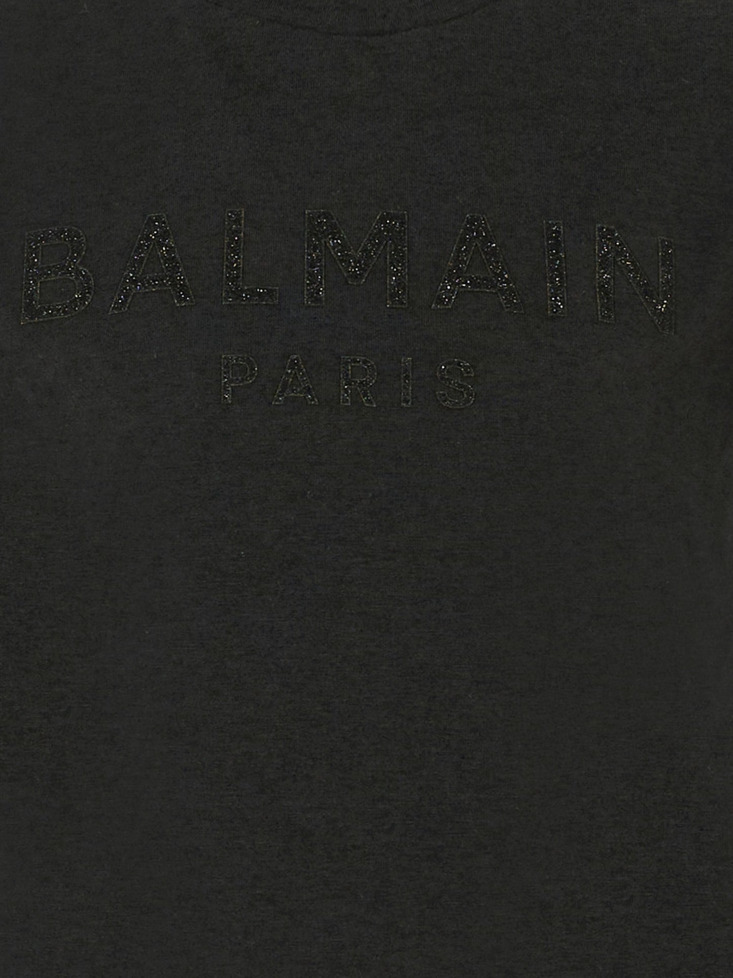 T-shirt nera per bambina con logo in lurex,Balmain Kids,BT8B71 Z1764 930