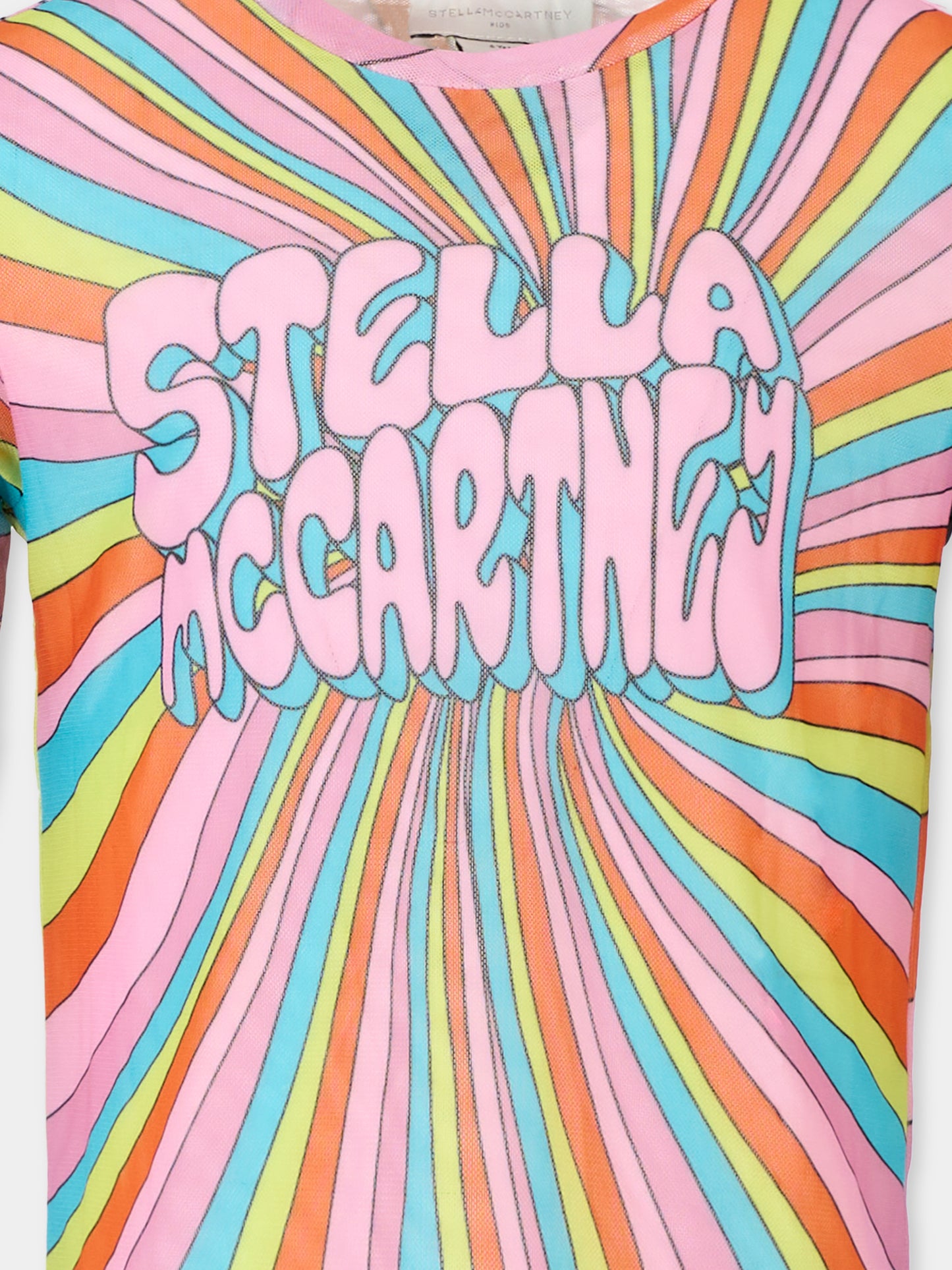 T-shirt multicolor per bambina con logo,Stella Mccartney Kids,TV8B10 Z2334 999MC