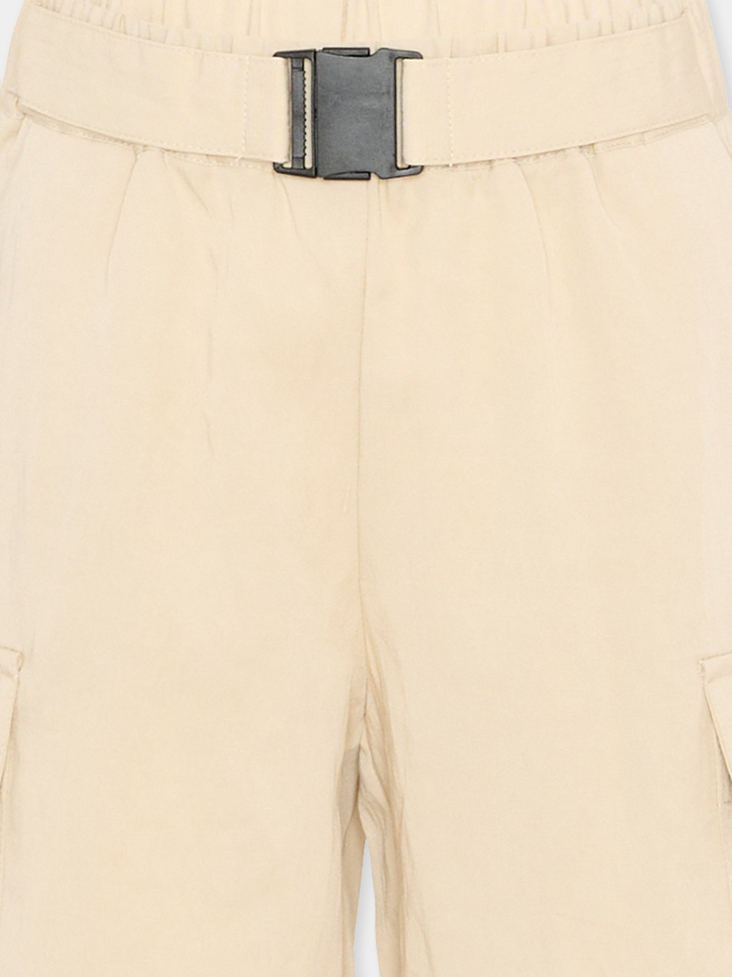 Shorts beige per bambino con logo,Just Cavalli Kids,JIP26095BE BEIGE CASTLE WALL