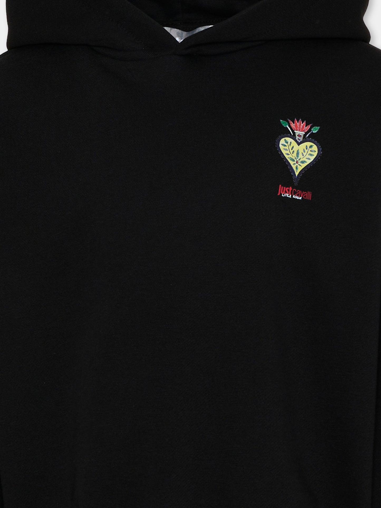 Felpa nera per bambina con logo,Just Cavalli Kids,JGP26148FE BLACK