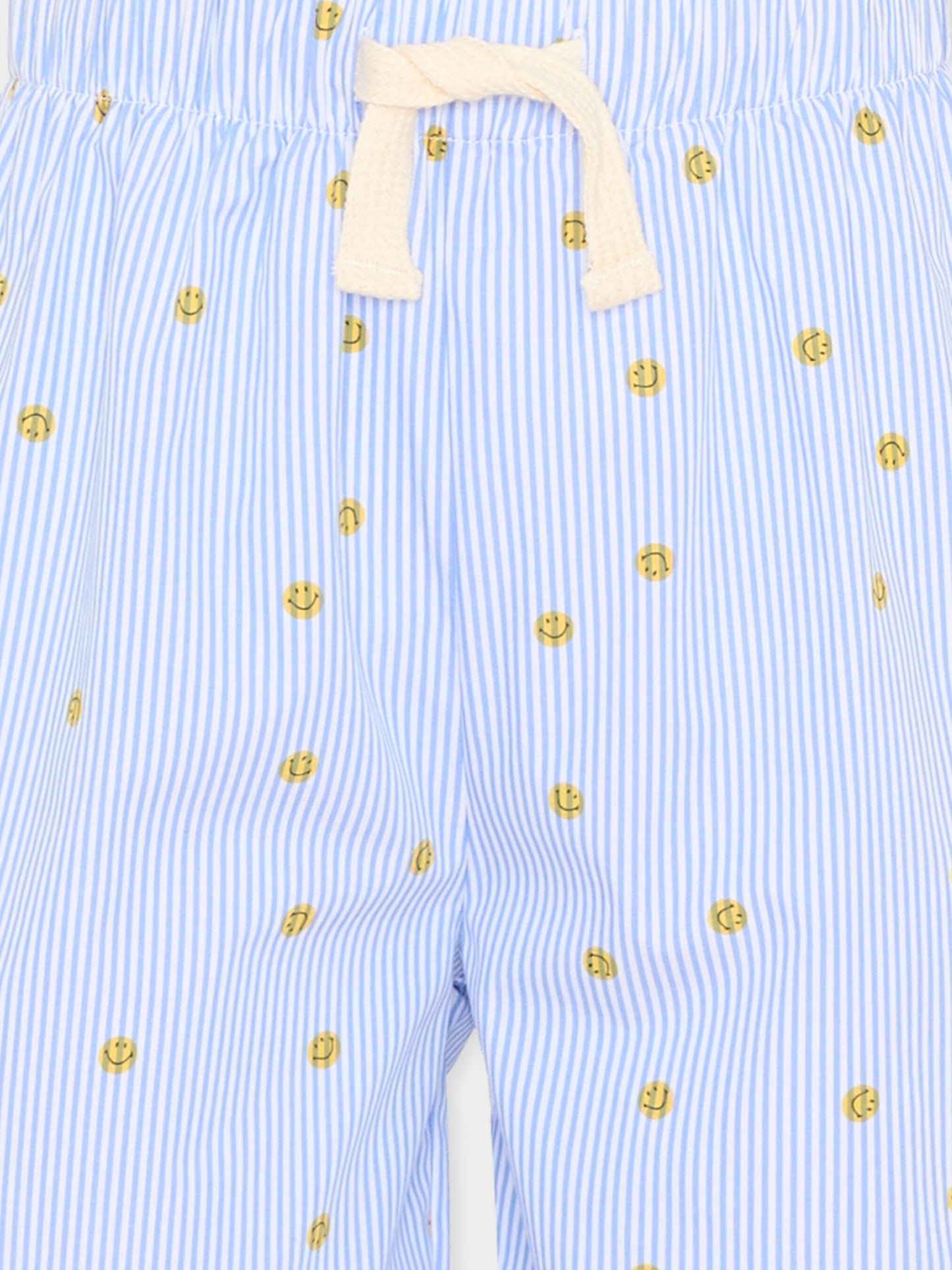 Shorts celeste per bambini con smiley,Joshua Sanders Kidz,K36A3PA03BU