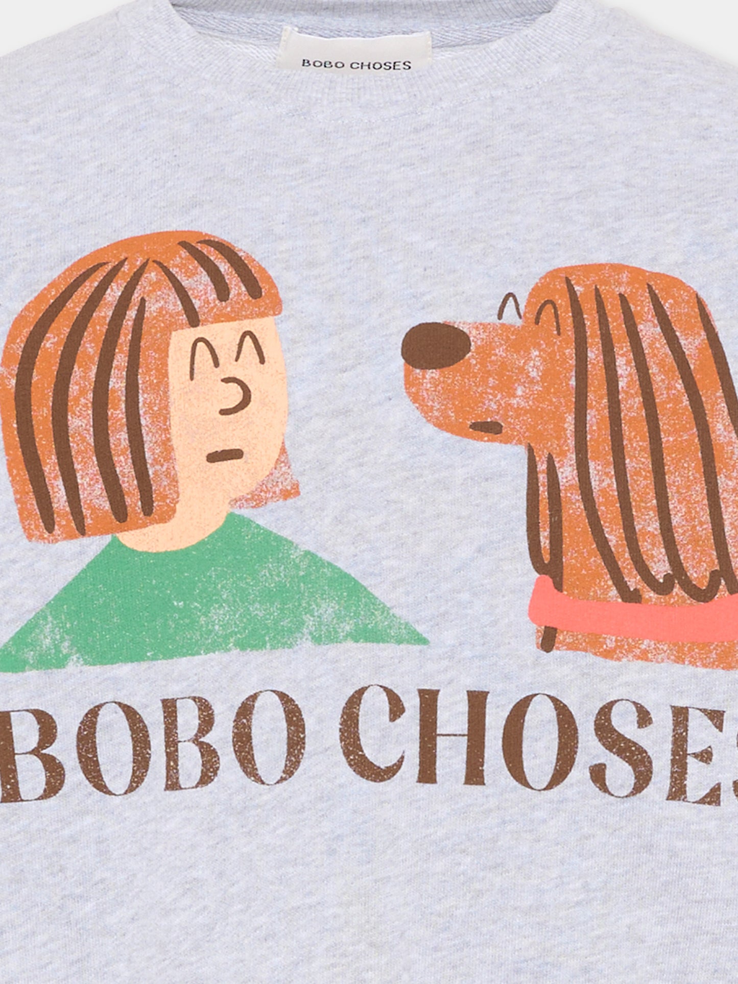 Felpa grigia per bambini con stampa cane,Bobo Choses,B126AC038