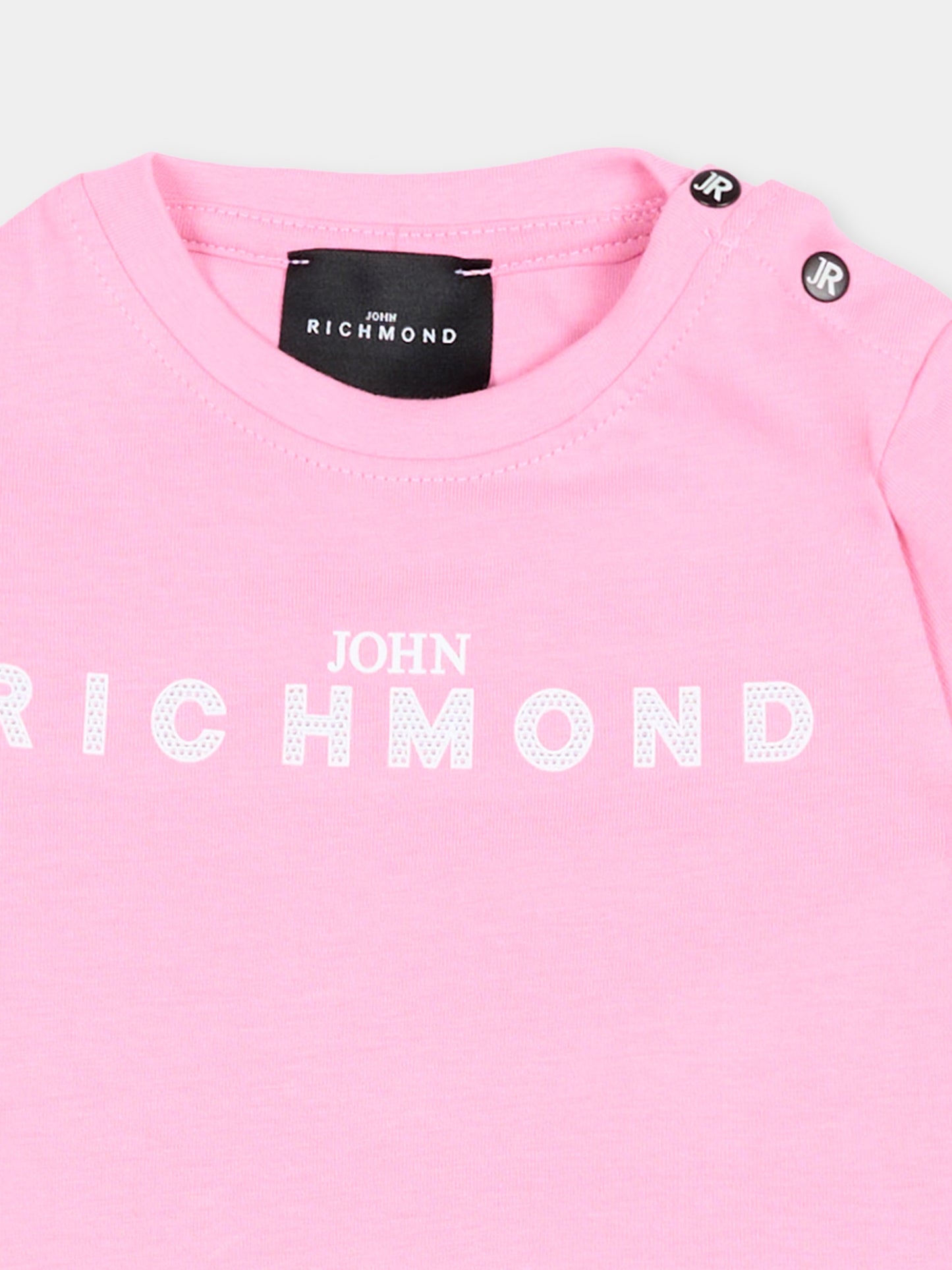 Completo rosa per neonata con logo,Richmond,RIP26043CJ PINK BEGONIA