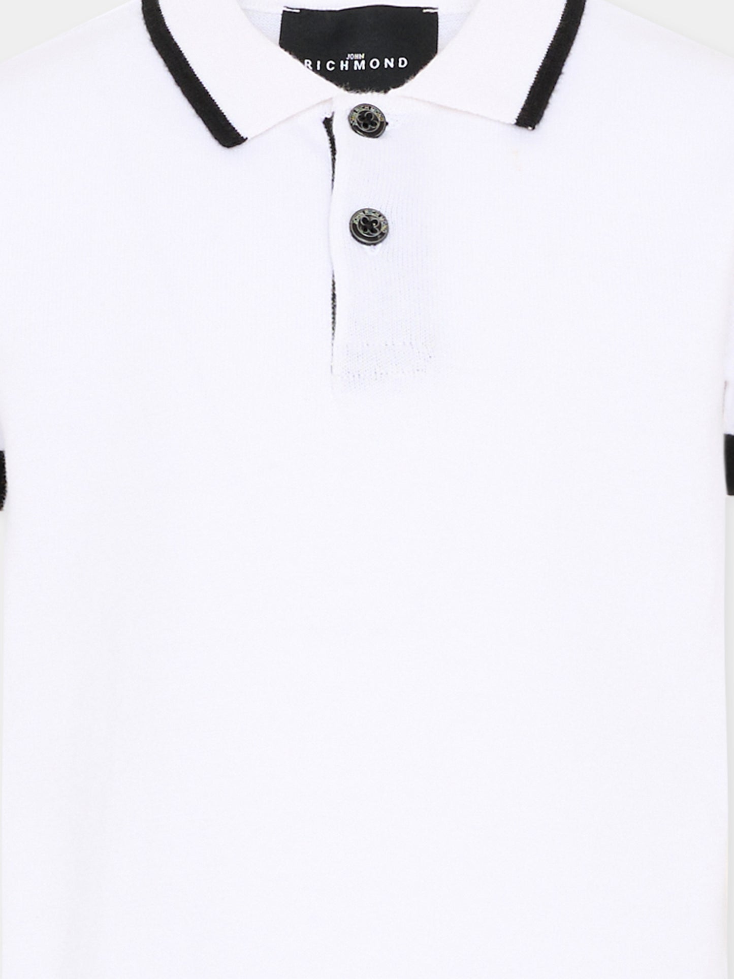 Polo bianca per bambino con logo,Richmond,RBP26147PO WHITE