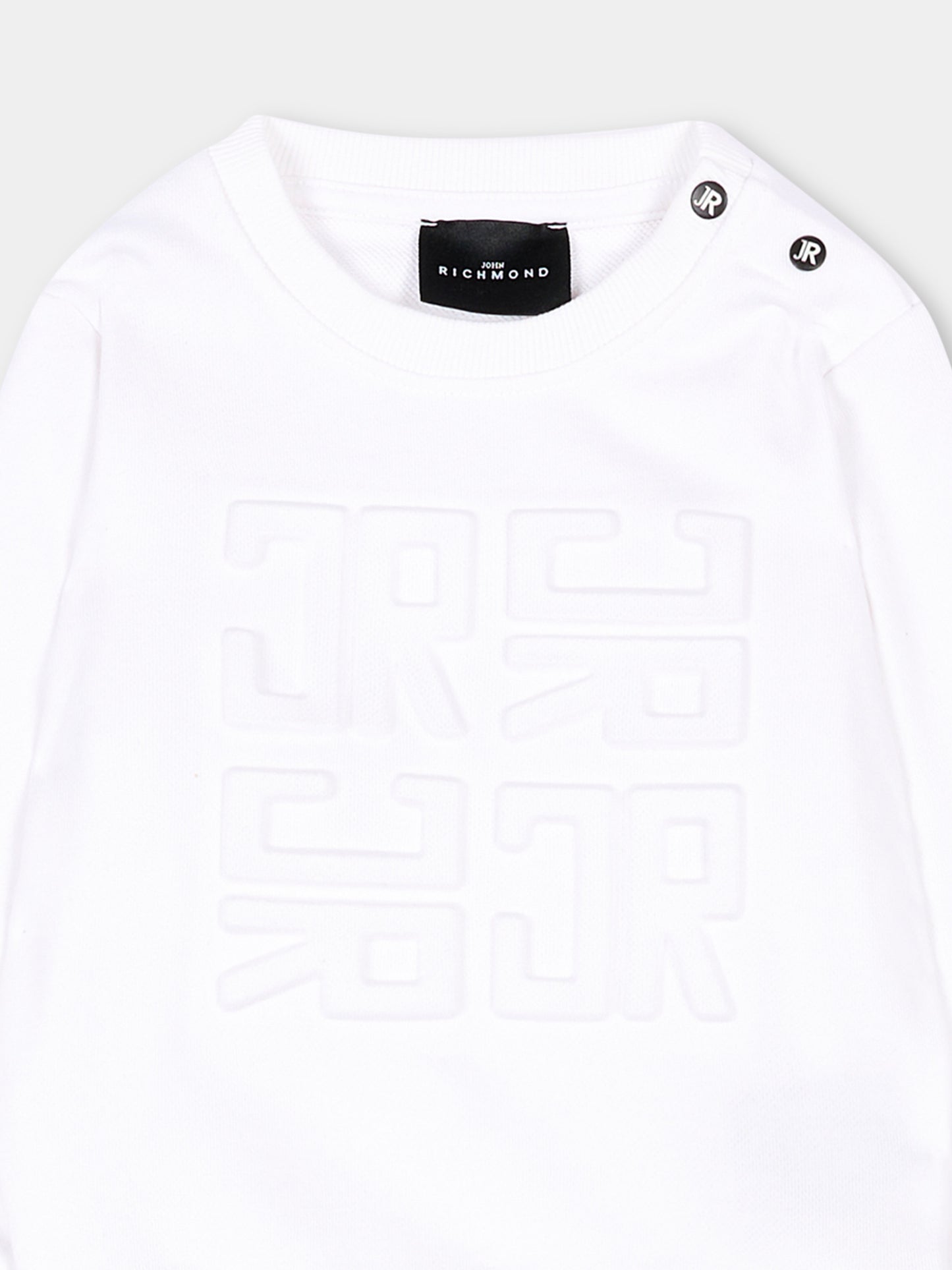 Completo sportivo bianco per neonato con logo,Richmond,RIP26014CF WHITE