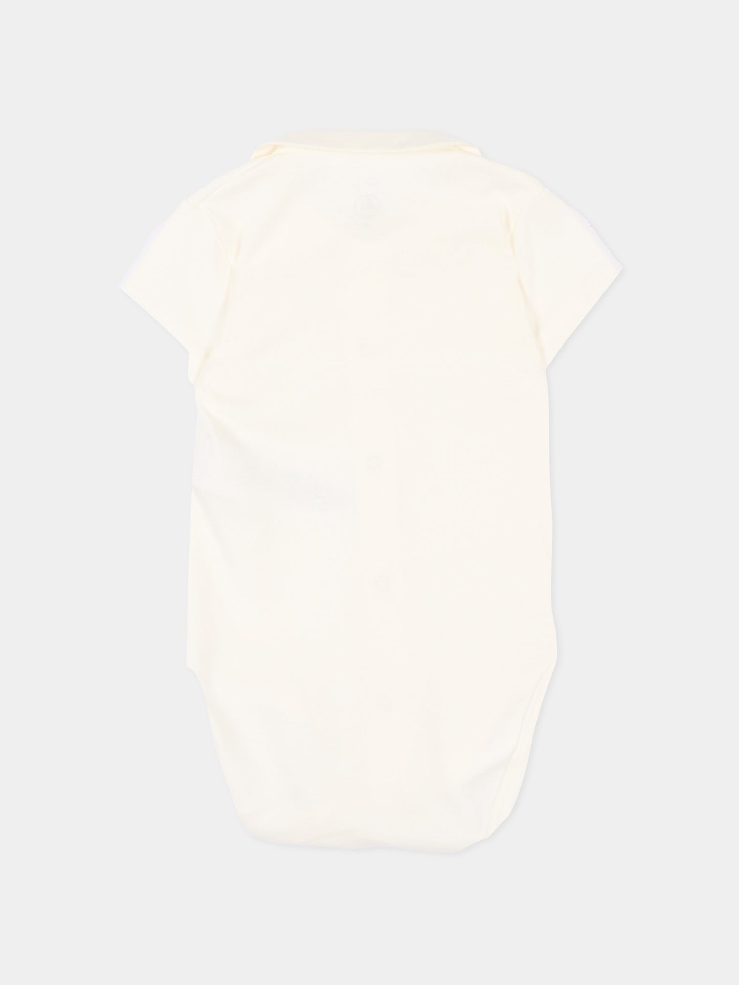 Salopette bianca per neonato a righe,Petit Bateau,A0EZ3 MARSHMALLOW/SMOKING 01
