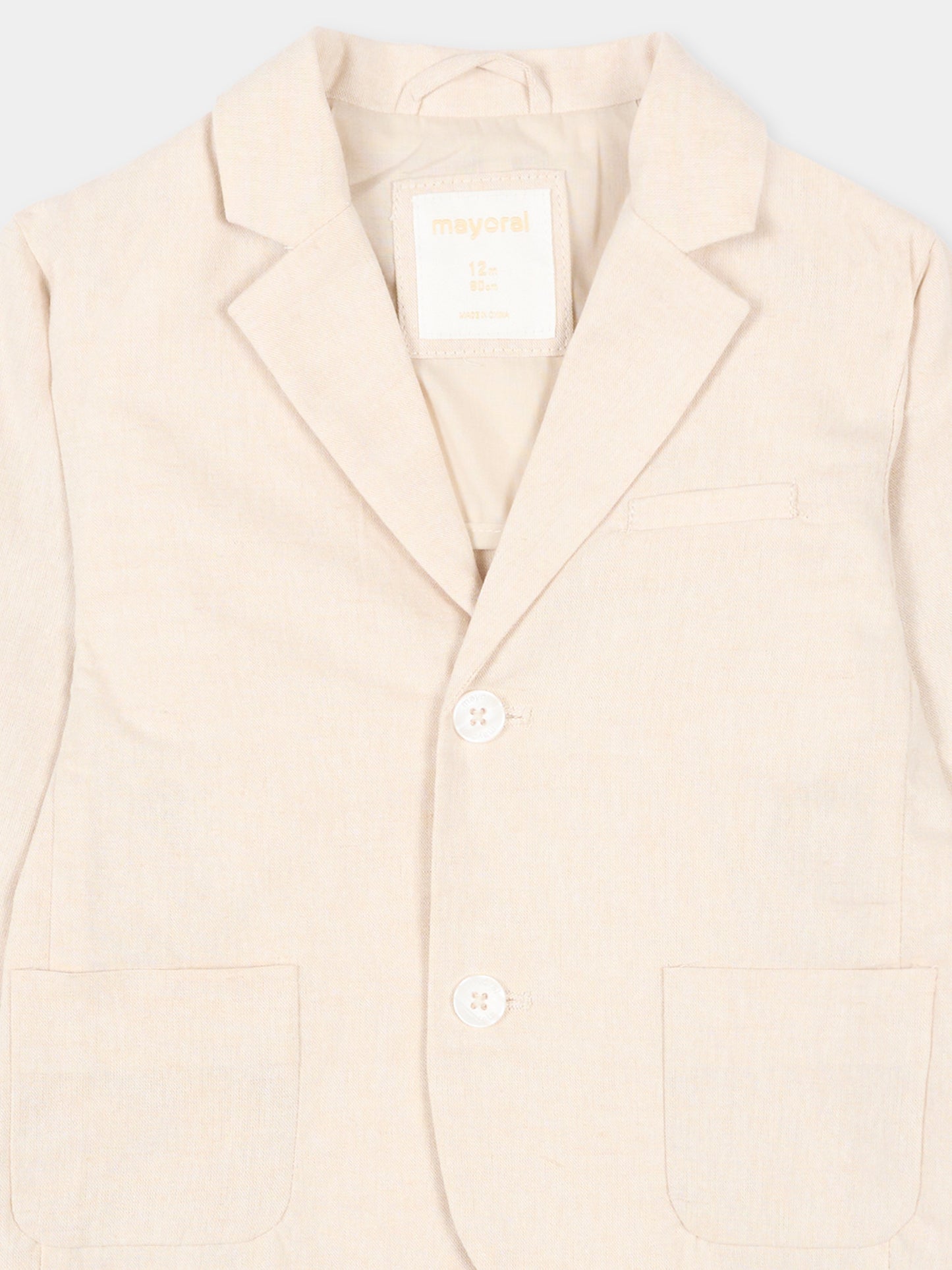 Giacca beige per neonato,Mayoral,1404 027