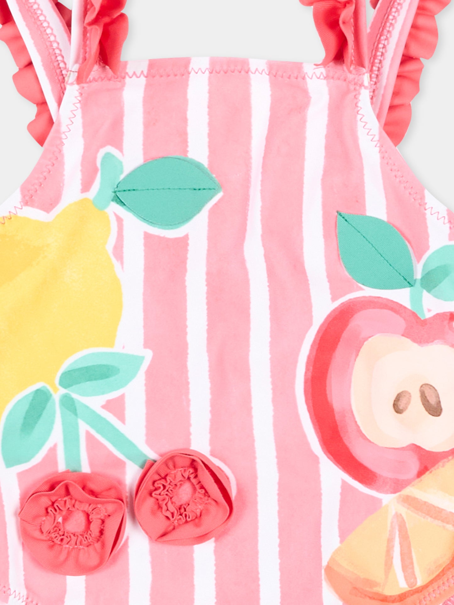 Costume intero rosa per neonata con frutta,Mayoral,1755 025