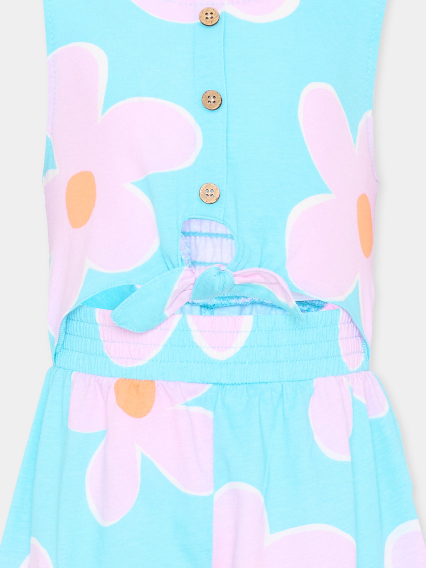 Copricostume azzurro per bambina a fiori,Mayoral,3889 059