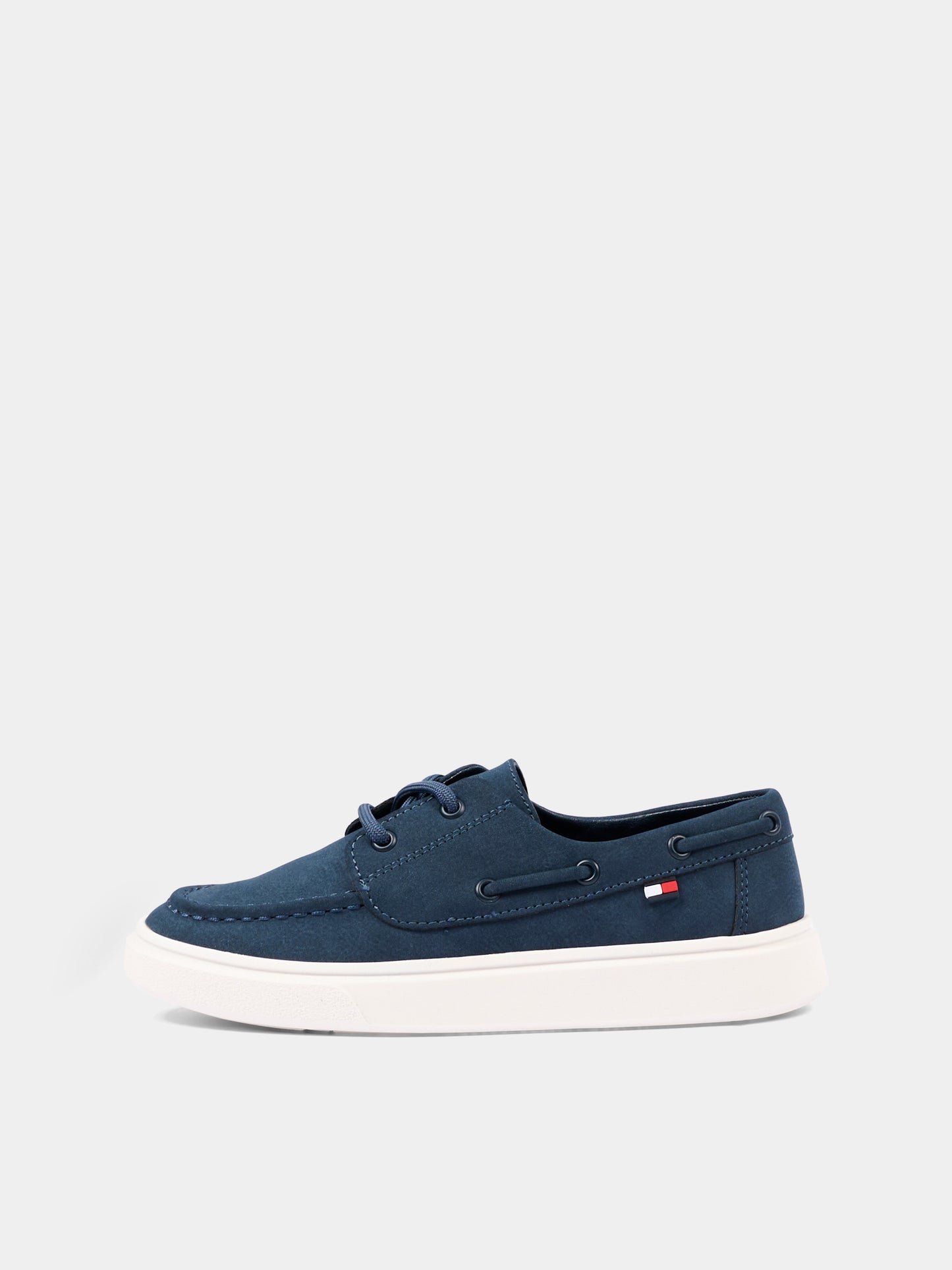 Mocassini blu per bambino con logo,Tommy Hilfiger Junior,T3B4 34352 0315800