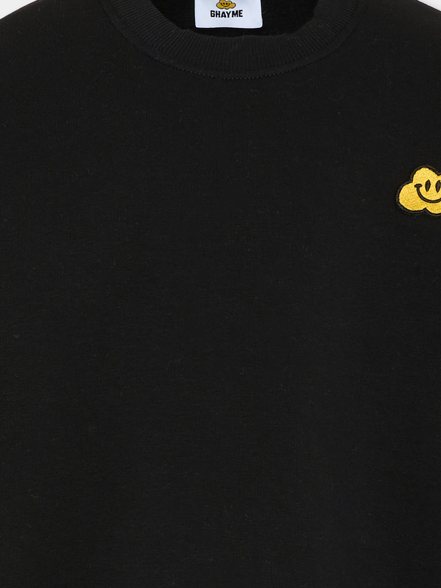 Felpa nera per bambini con nuvola gialla e scritta,Ghayme,F5GAJUSW012 110
