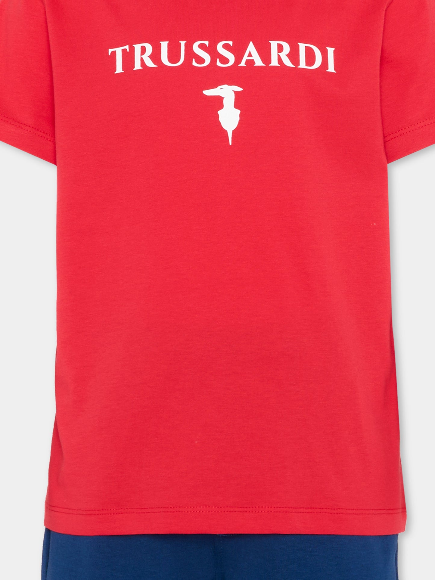 Completo sportivo rosso per bambino con logo,Trussardi Junior,TBP26010CJ RED LYCHEE