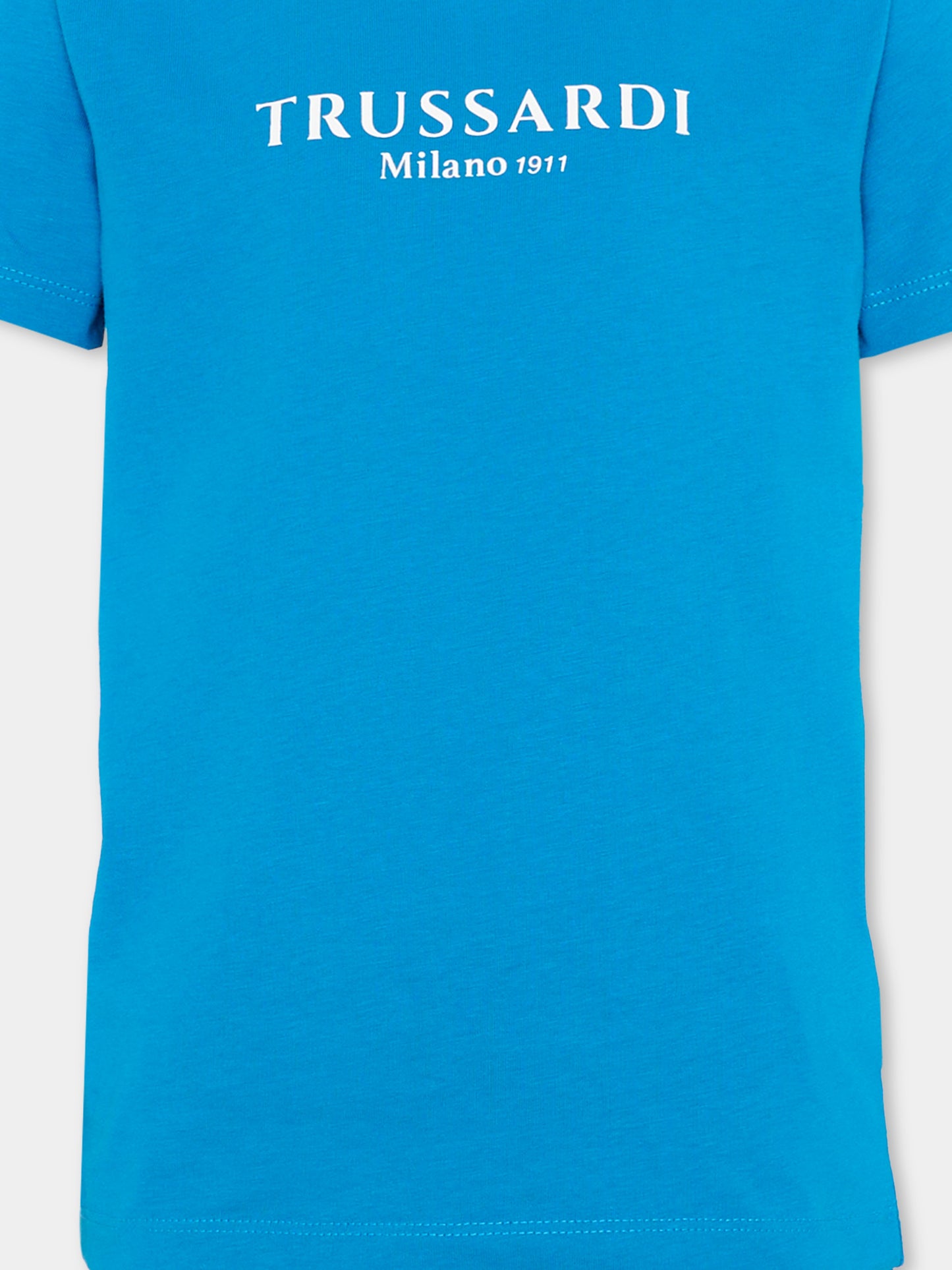 Completo sportivo blu per bambino con logo,Trussardi Junior,TIP26008CJ BLUE BRILLANT