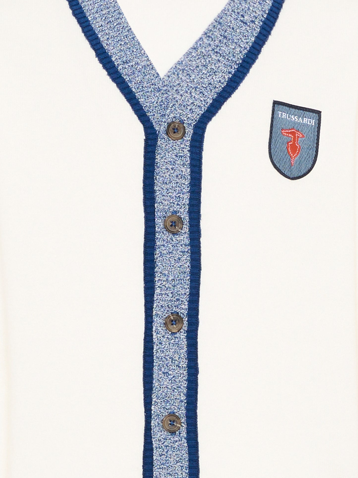 Cardigan bianco per bambino con logo,Trussardi Junior,TBP26148CD OFF-WHITE