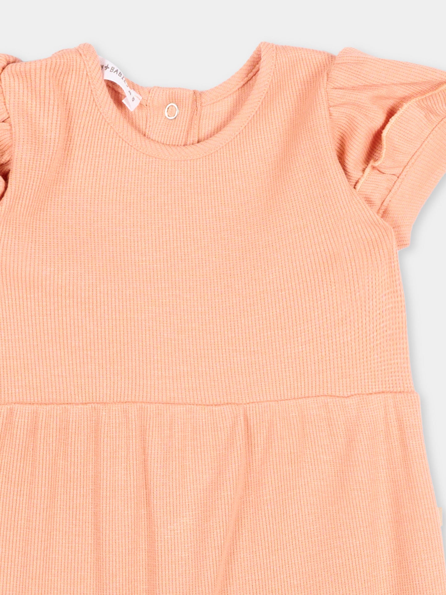 Tutina arancione per neonata con volant,Bamboom,1100TE00075 CORAL