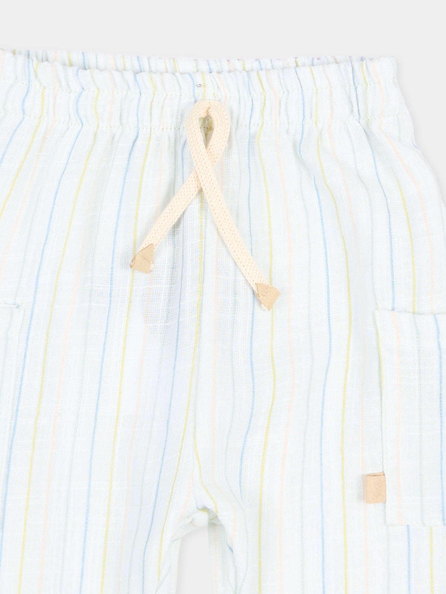 Shorts azzurri per neonato a righe,Bamboom,1166TE00070 STRIPE ACQUA