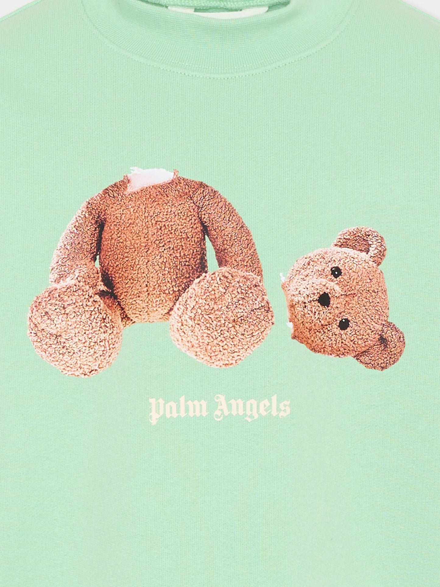Felpa verde Palm Angels per bambini teddy bear,Palm Angels,PBBA012S26FLE002 080
