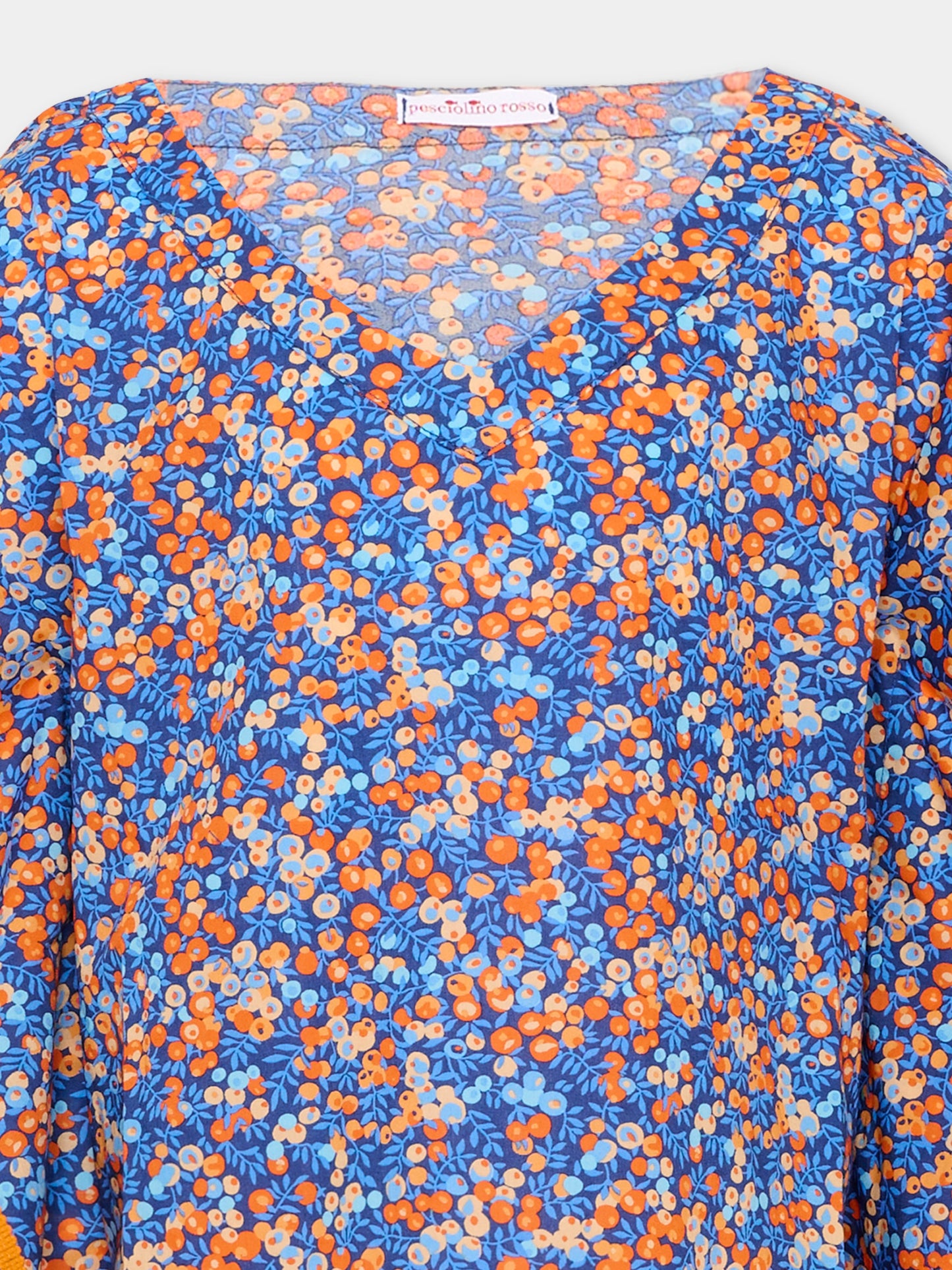 Copricostume blu per bambina floreale,Pesciolino Rosso,CAF 06PONPON S 194