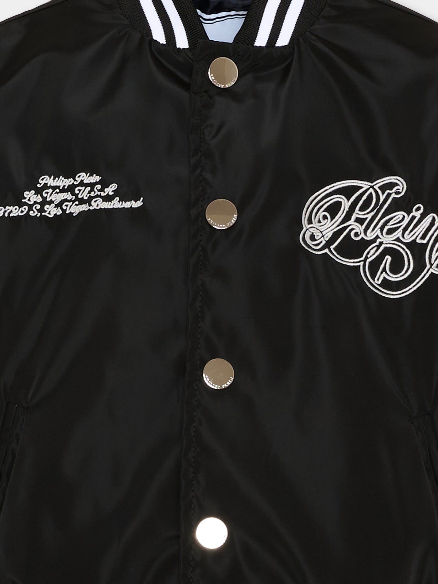 Bomber nero per bambino con orsetto,Philipp Plein Junior,S6PHJBBO059 110