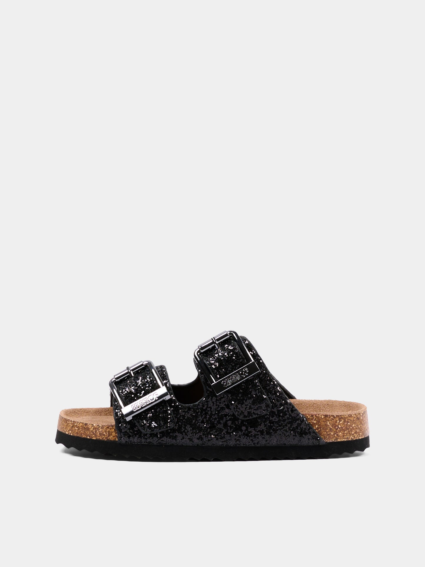 Sandali neri glitterati per bambina,Colors Of California,HC 2415N BLA