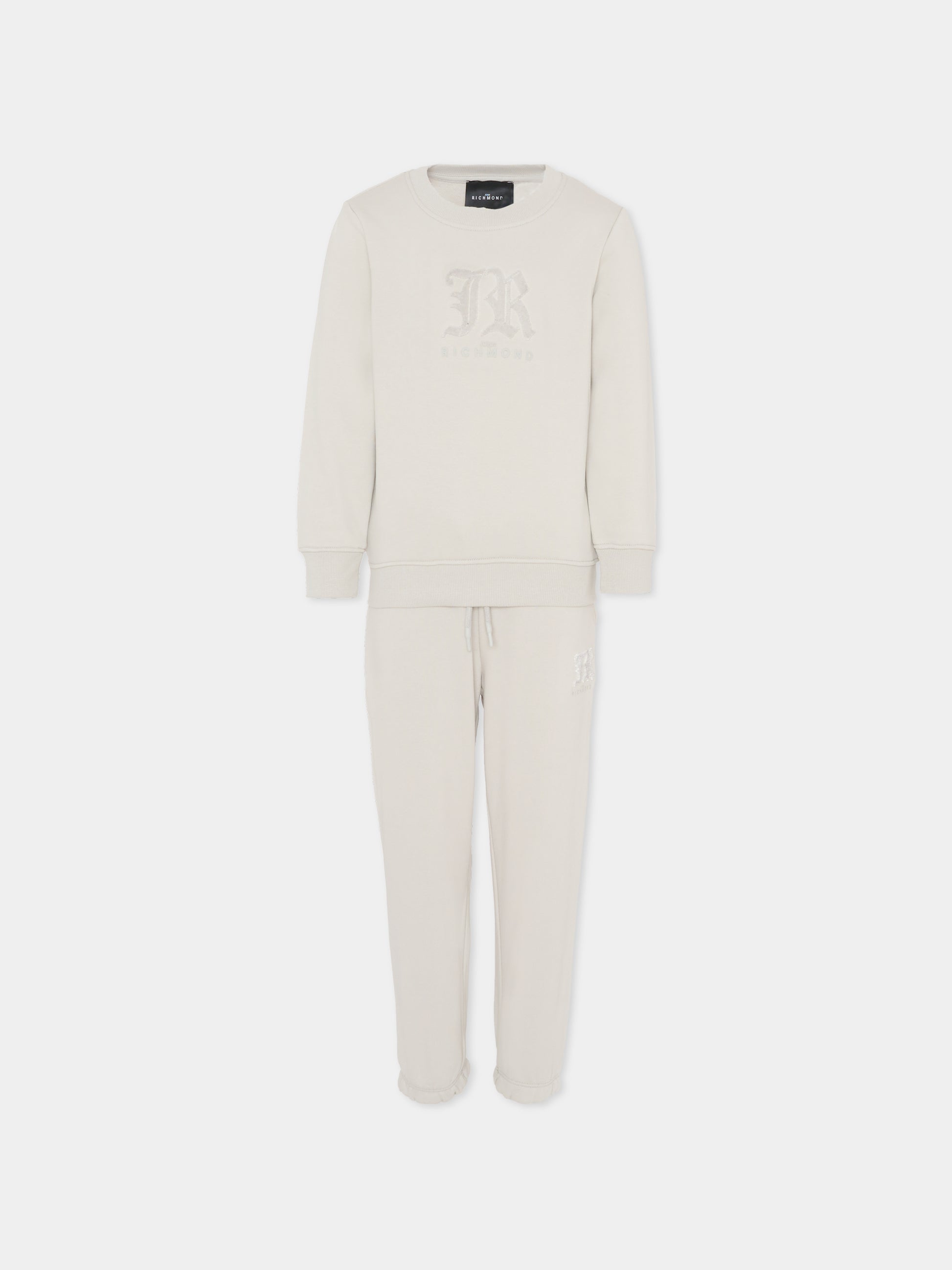 Completo grigio per bambino con logo,Richmond,RBA25002CF BLUE VAPOR