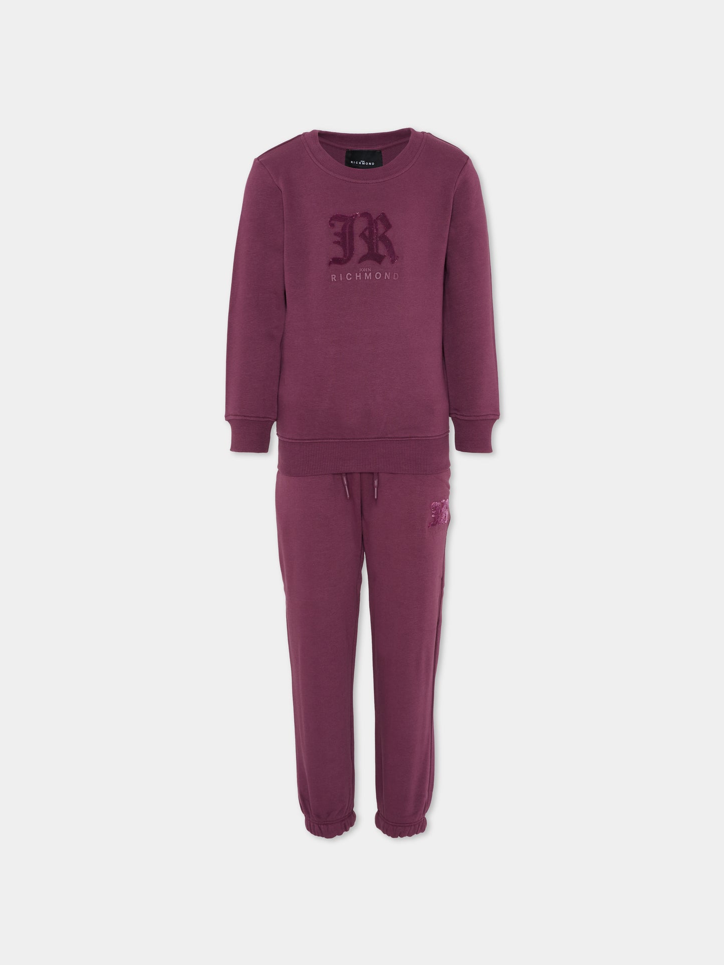Completo viola per bambino con logo,Richmond,RBA25002CF EGGPLANT