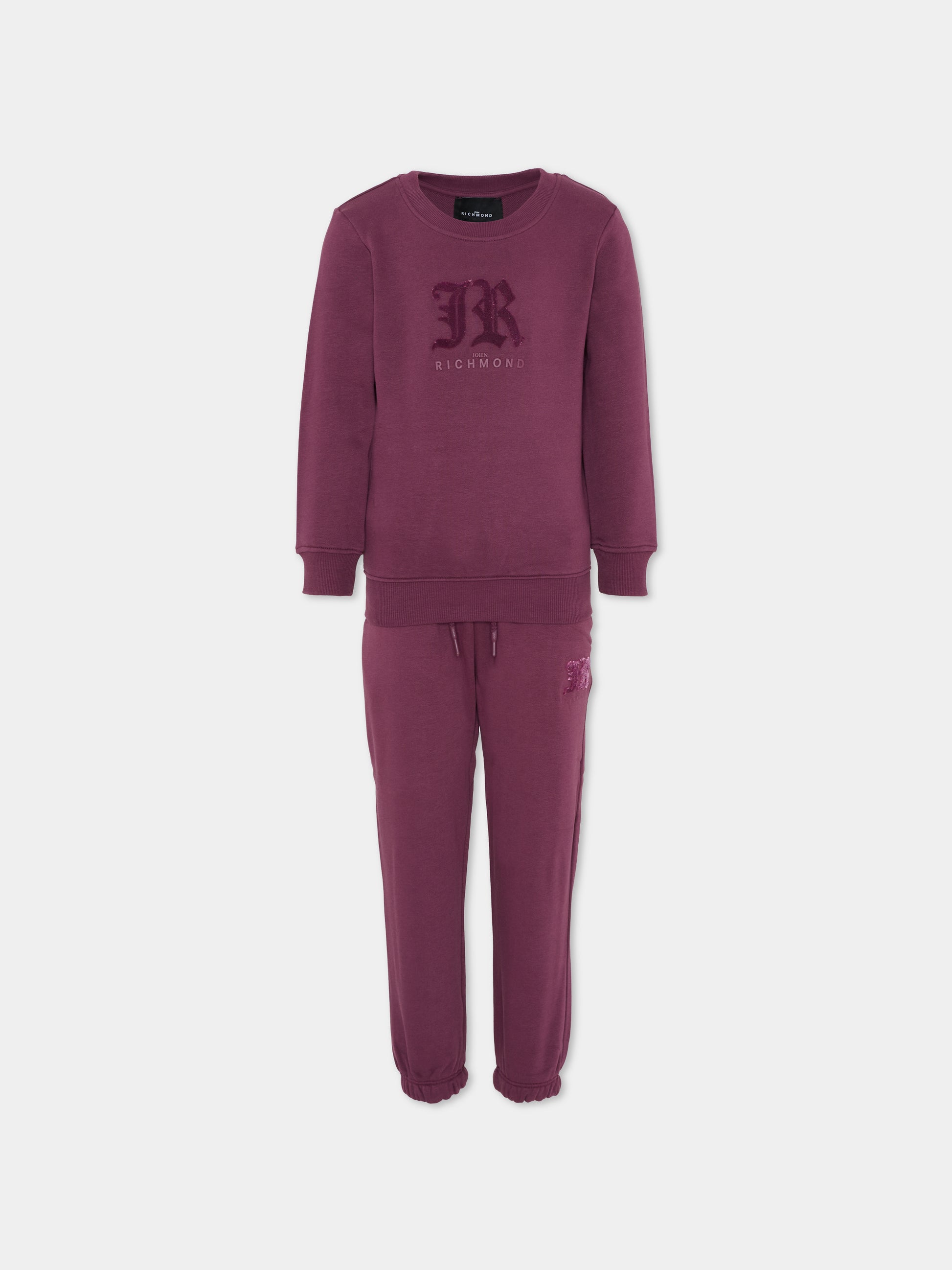 Completo viola per bambino con logo,Richmond,RBA25002CF EGGPLANT