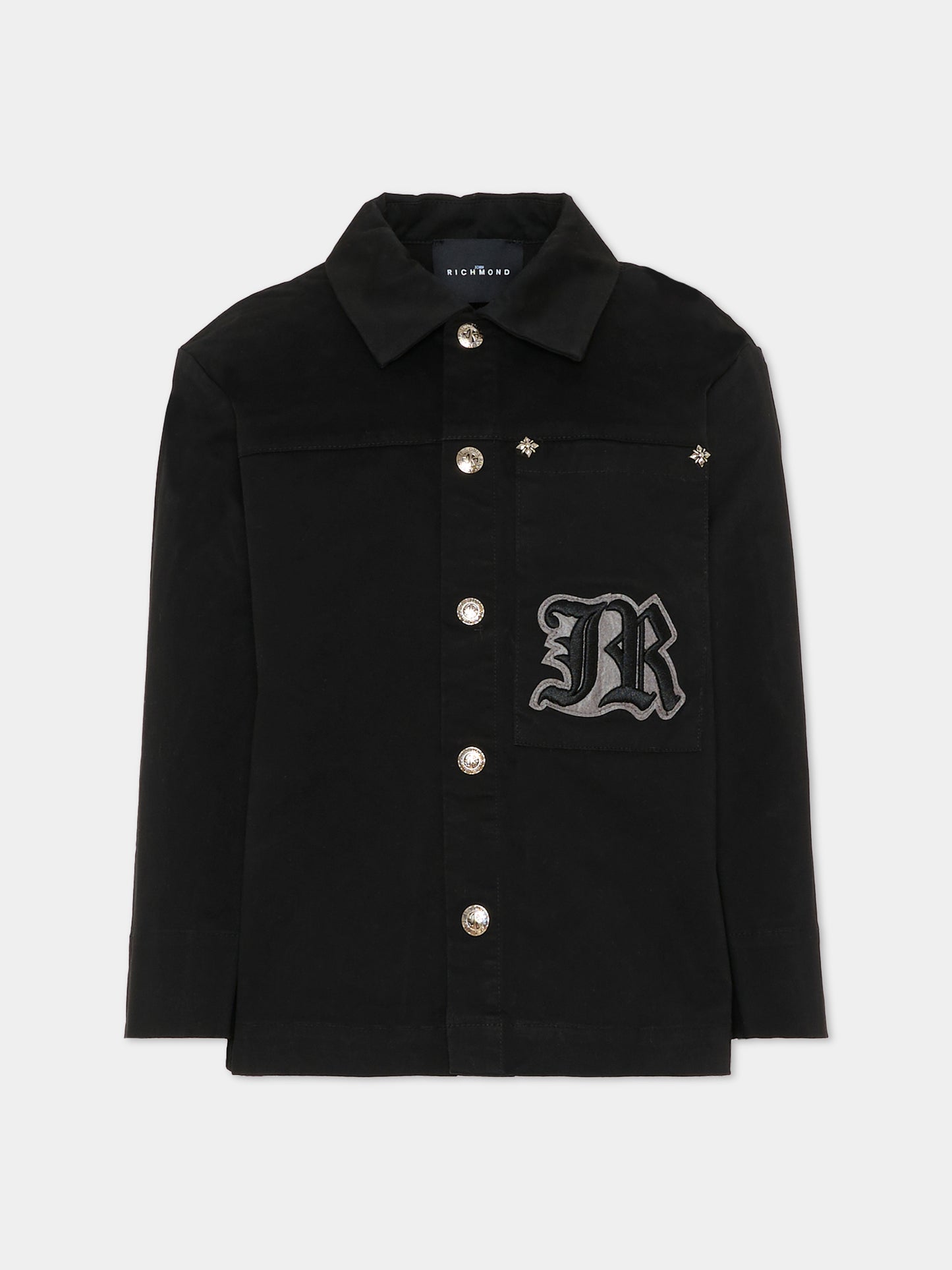 Camicia nera per bambino con logo,Richmond,RBA25056CA BLACK