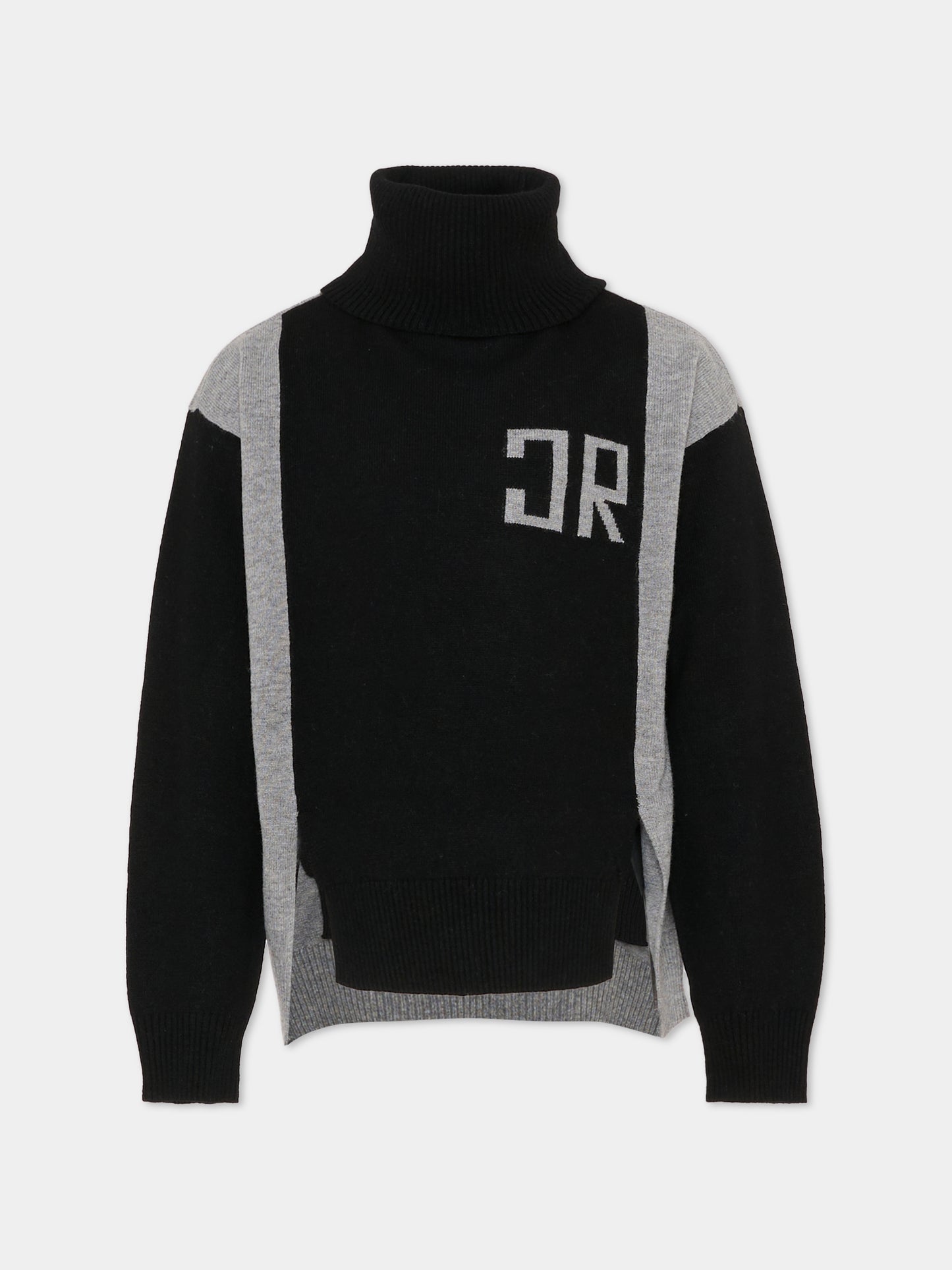 Dolcevita nero per bambino con logo,Richmond,RBA25124MA BLACK