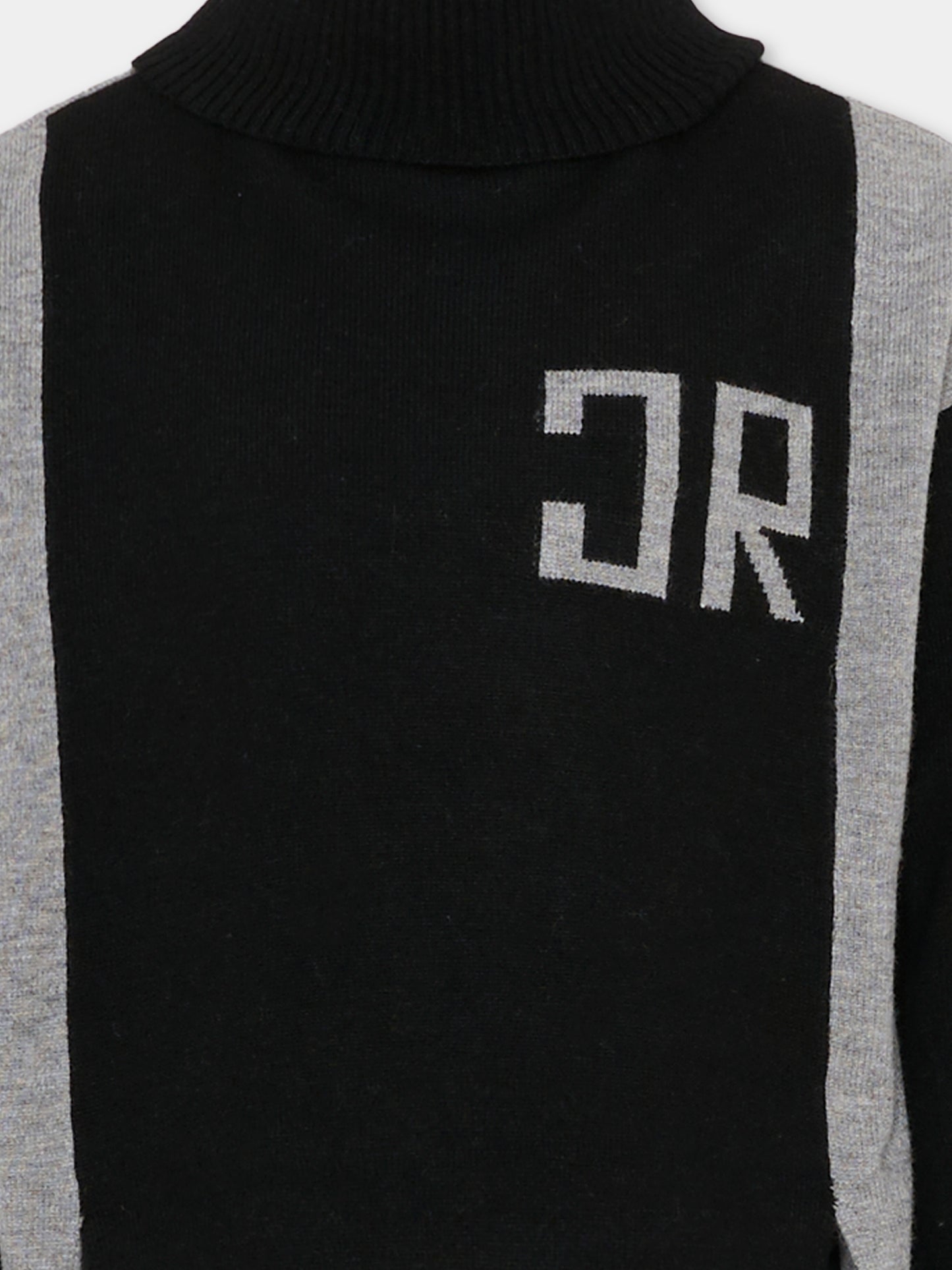 Dolcevita nero per bambino con logo,Richmond,RBA25124MA BLACK