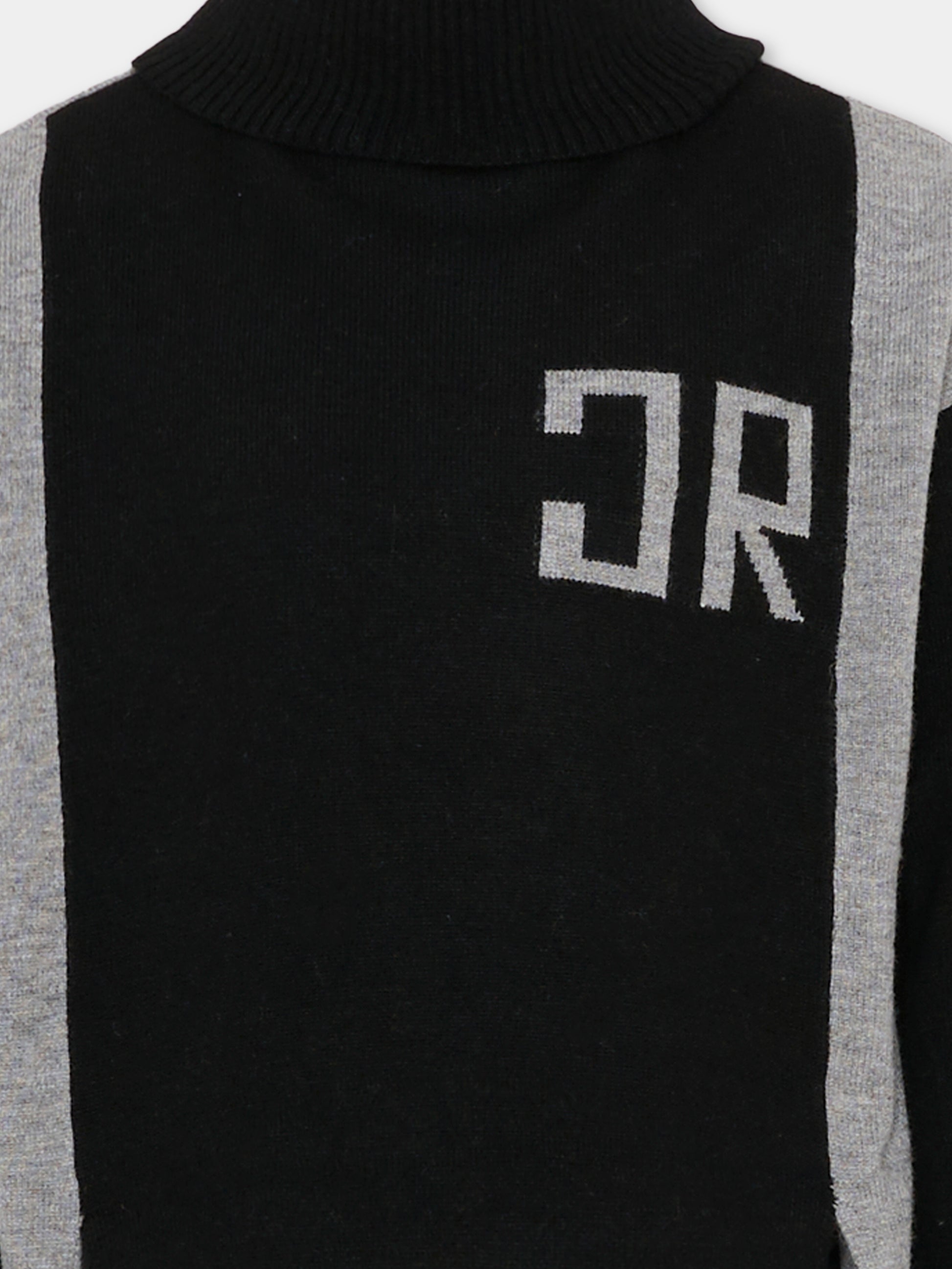 Dolcevita nero per bambino con logo,Richmond,RBA25124MA BLACK