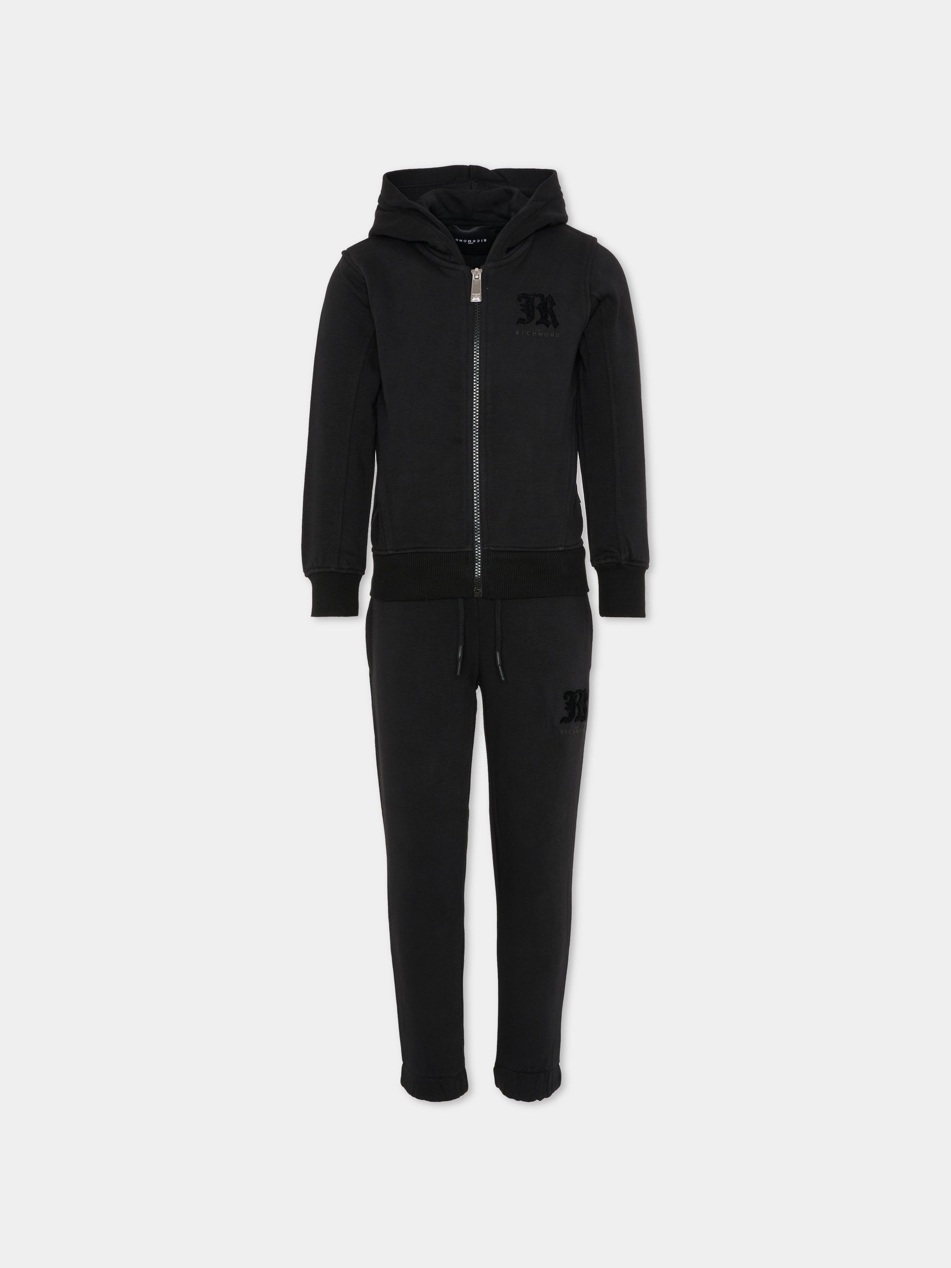 Completo nero per bambina con logo,Richmond,RGA25001CF BLACK
